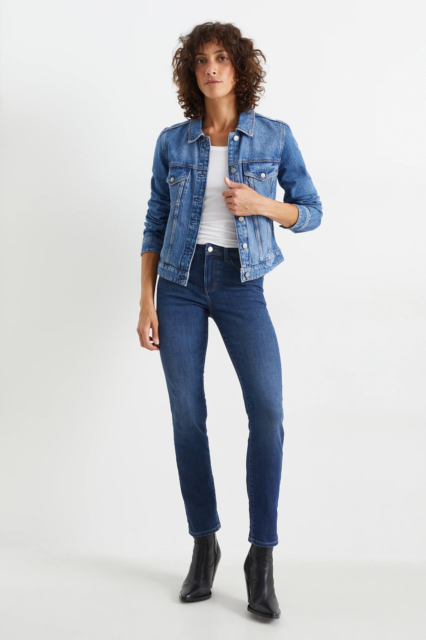 Slim jeans - thermal jeans - mid-rise waist