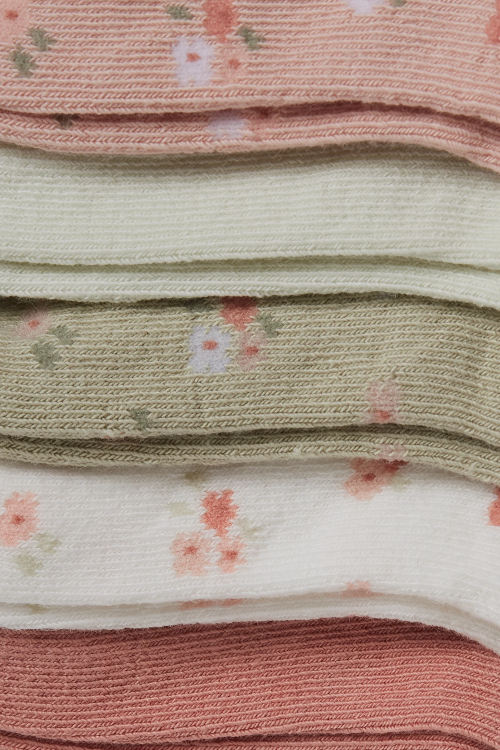 Multipack of 5 - floral - baby trainer socks with motif
