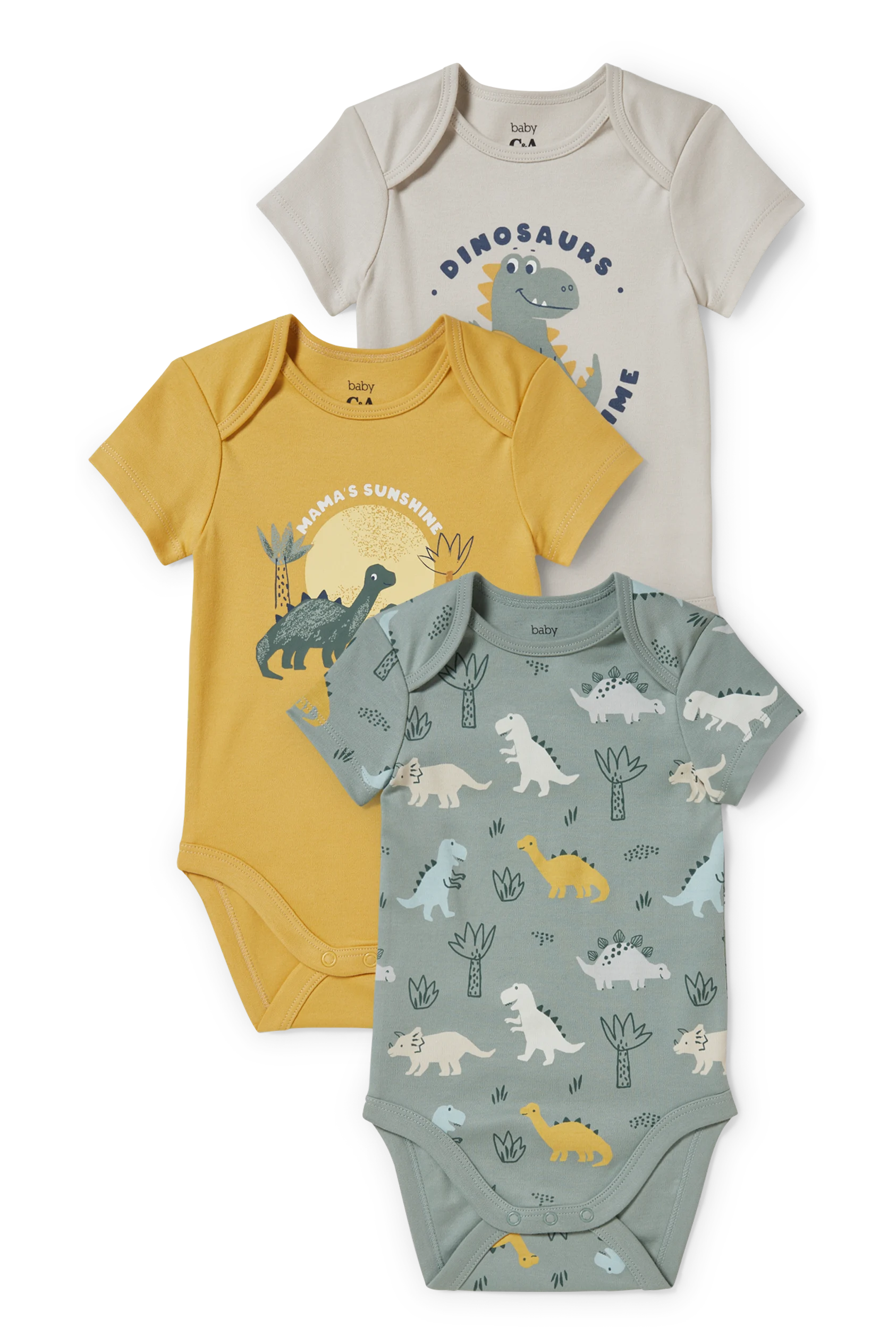 Multipack of 3 - dinosaur - baby bodysuit