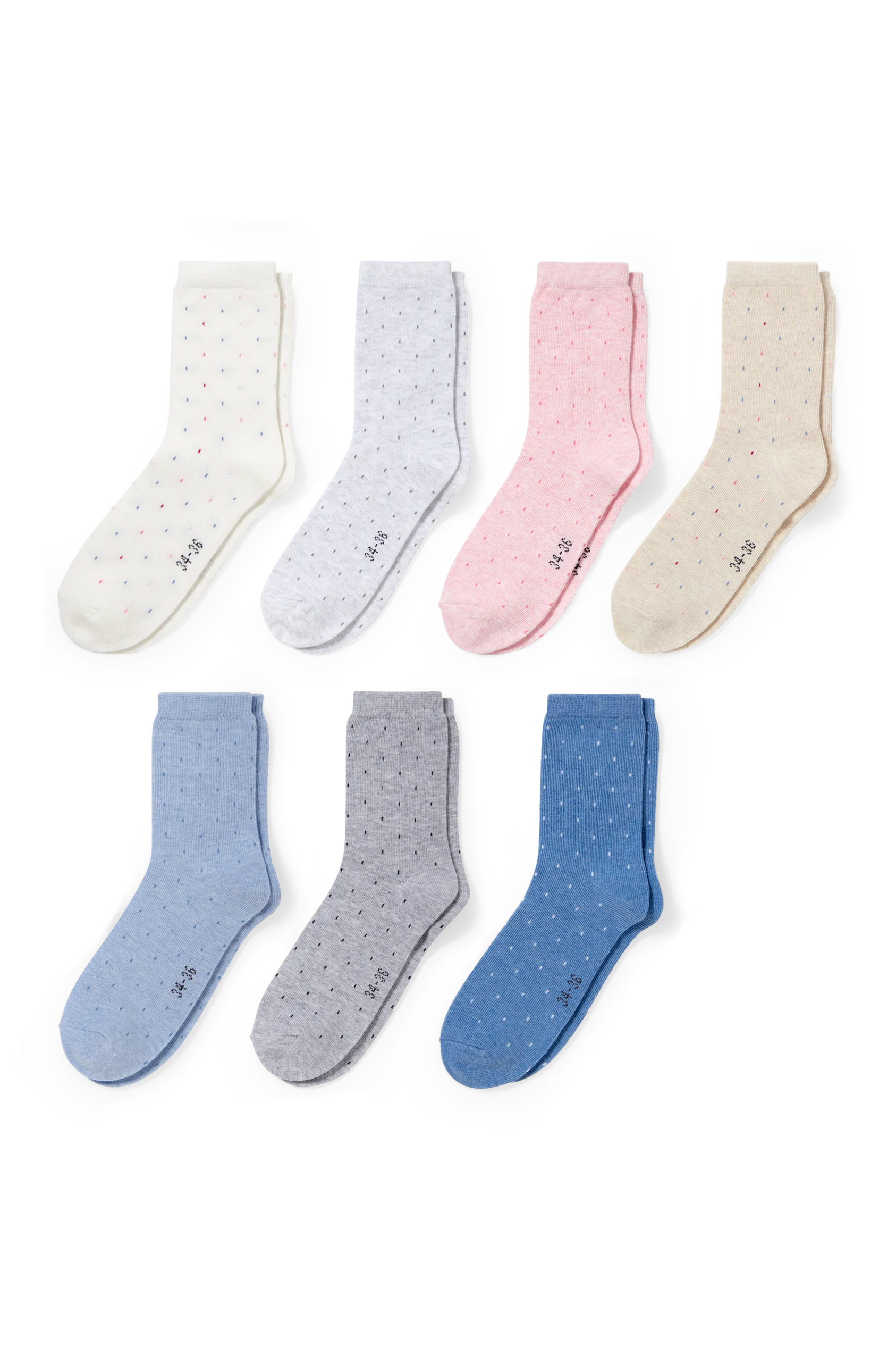Multipack of 7 - socks - polka dot