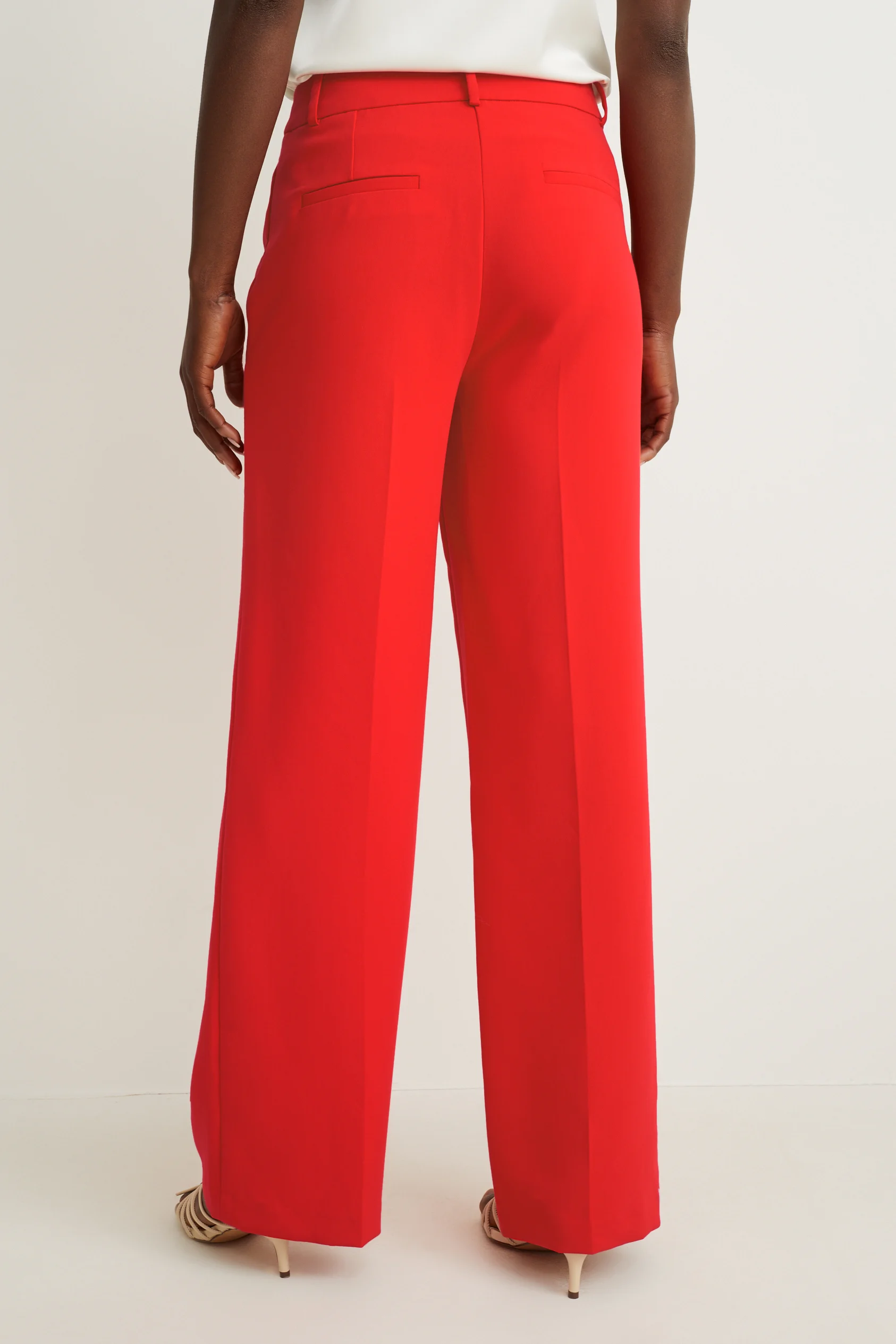 Business trousers - high waist - wide leg