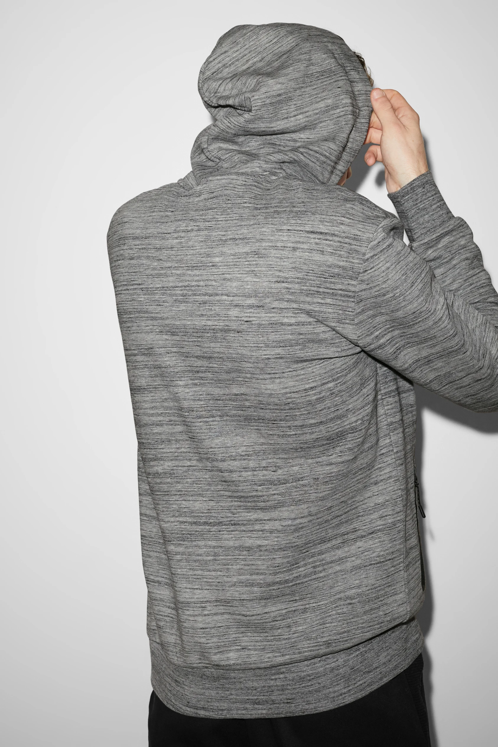 Zip-through sweatshirt with hood