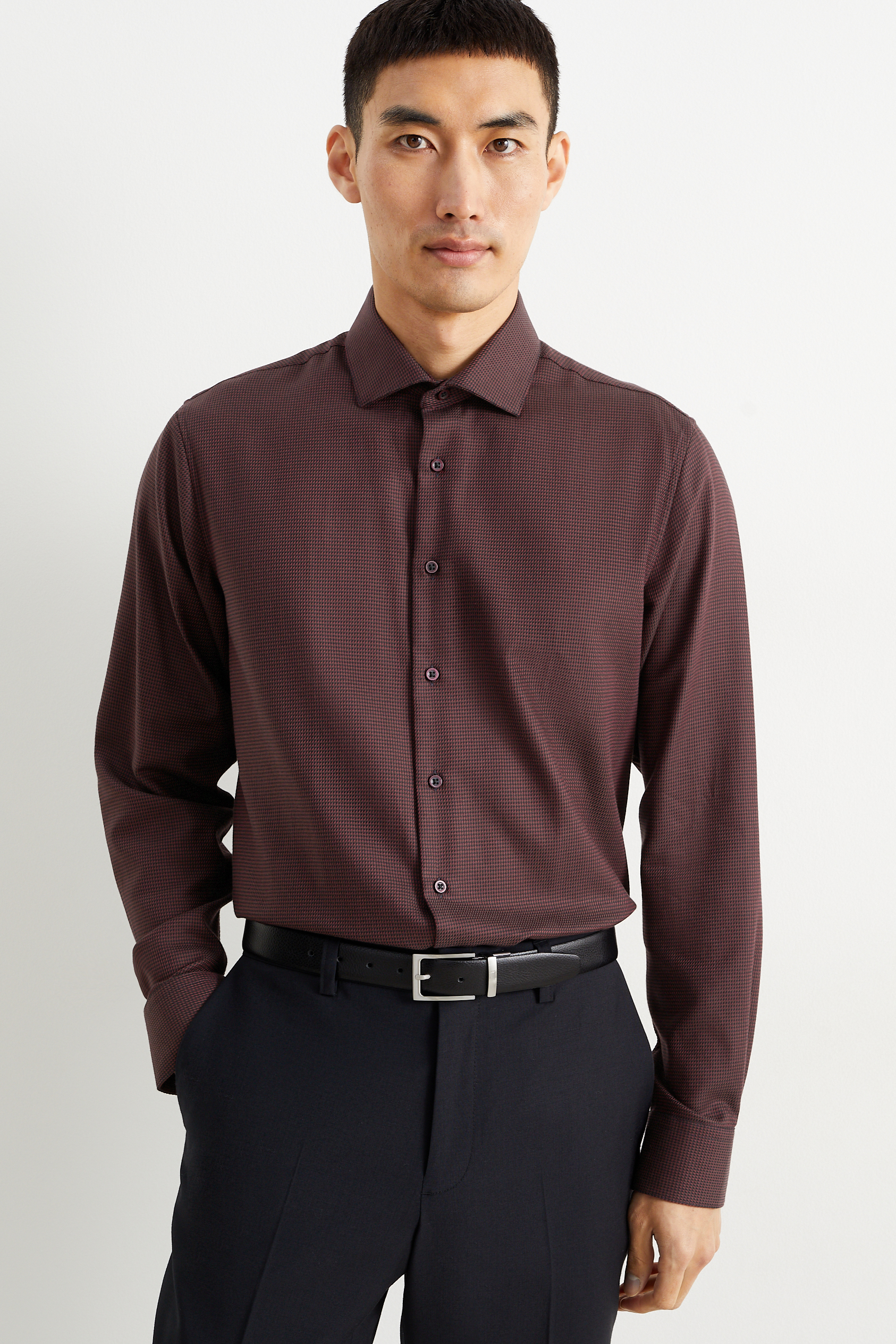 Business shirt - regular fit - cutaway collar - easy-iron