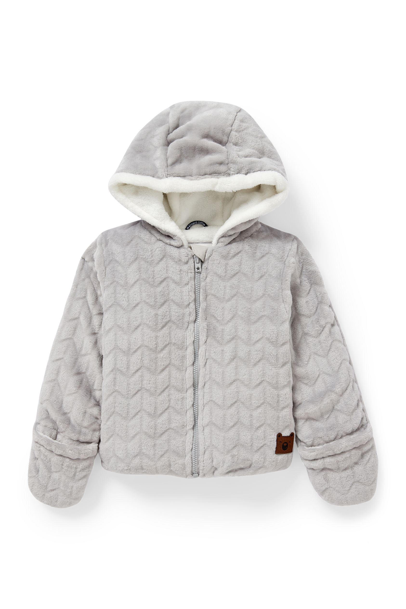 Baby fleece jacket with hood