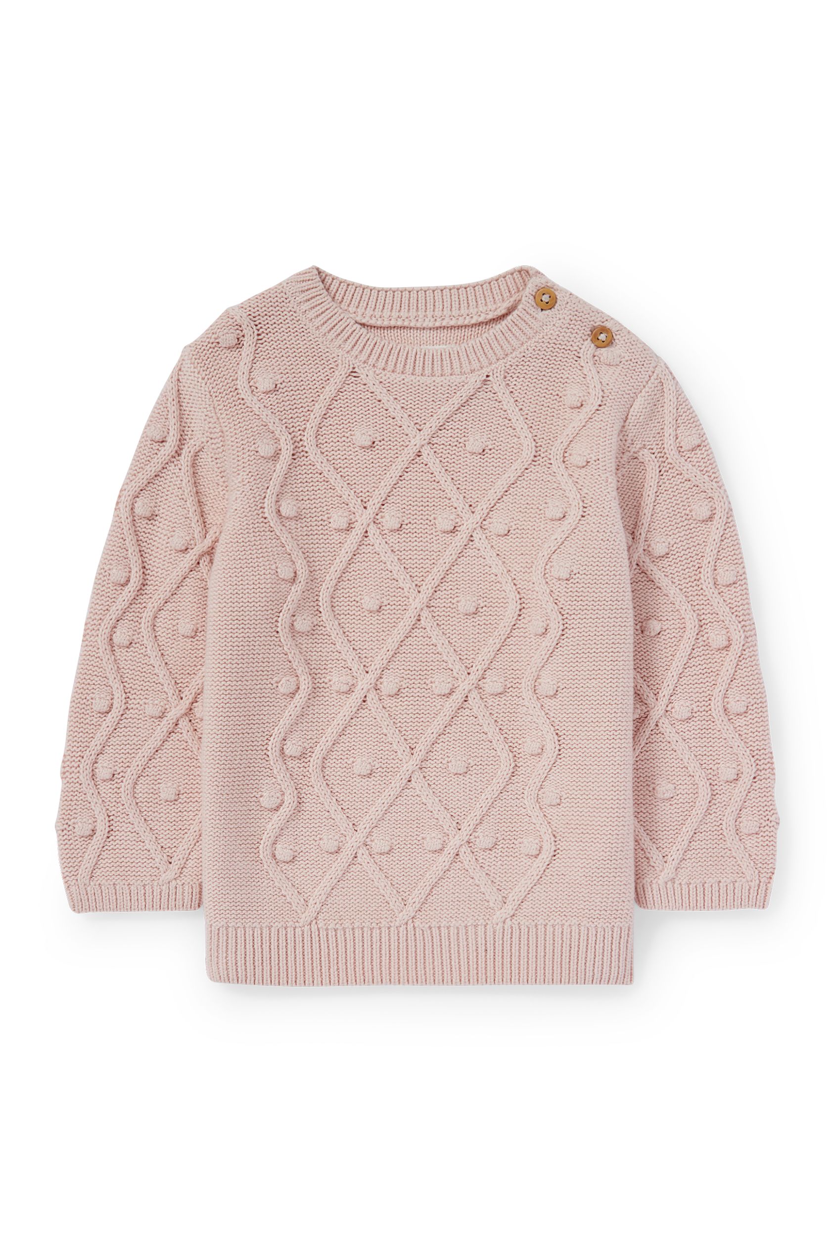 Baby jumper - cable knit pattern