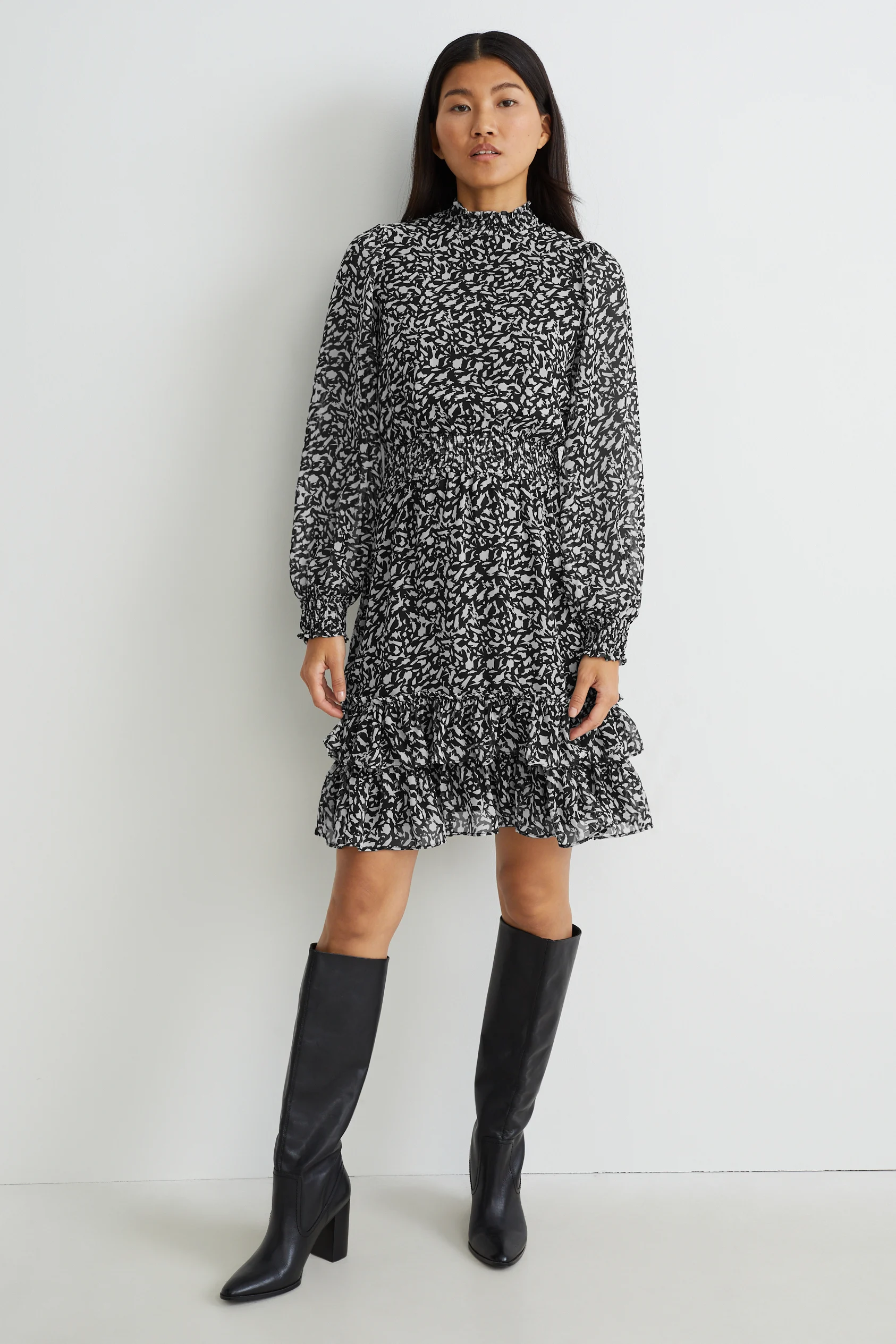 Chiffon dress - patterned