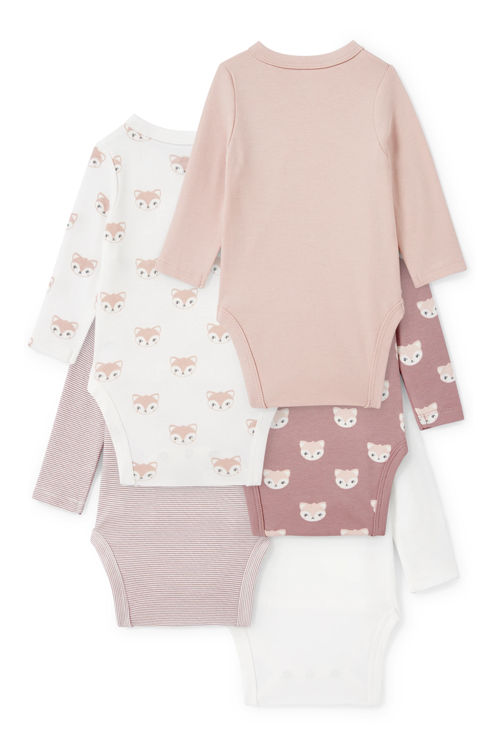 Multipack of 5 - baby wrapover bodysuit