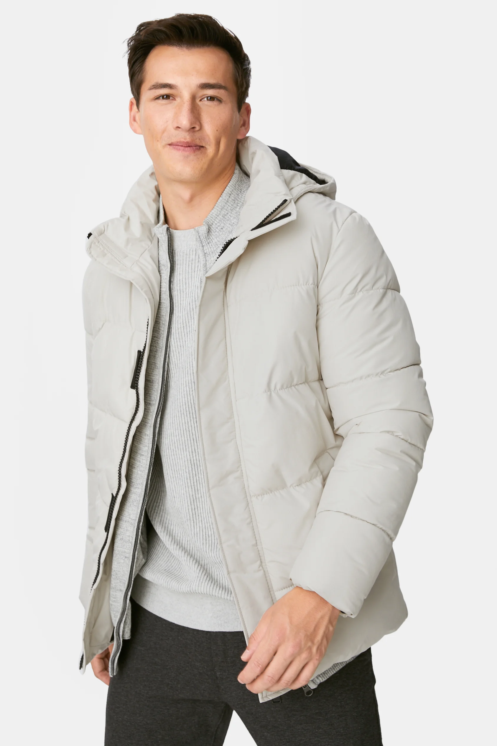 Quilted jacket with hood