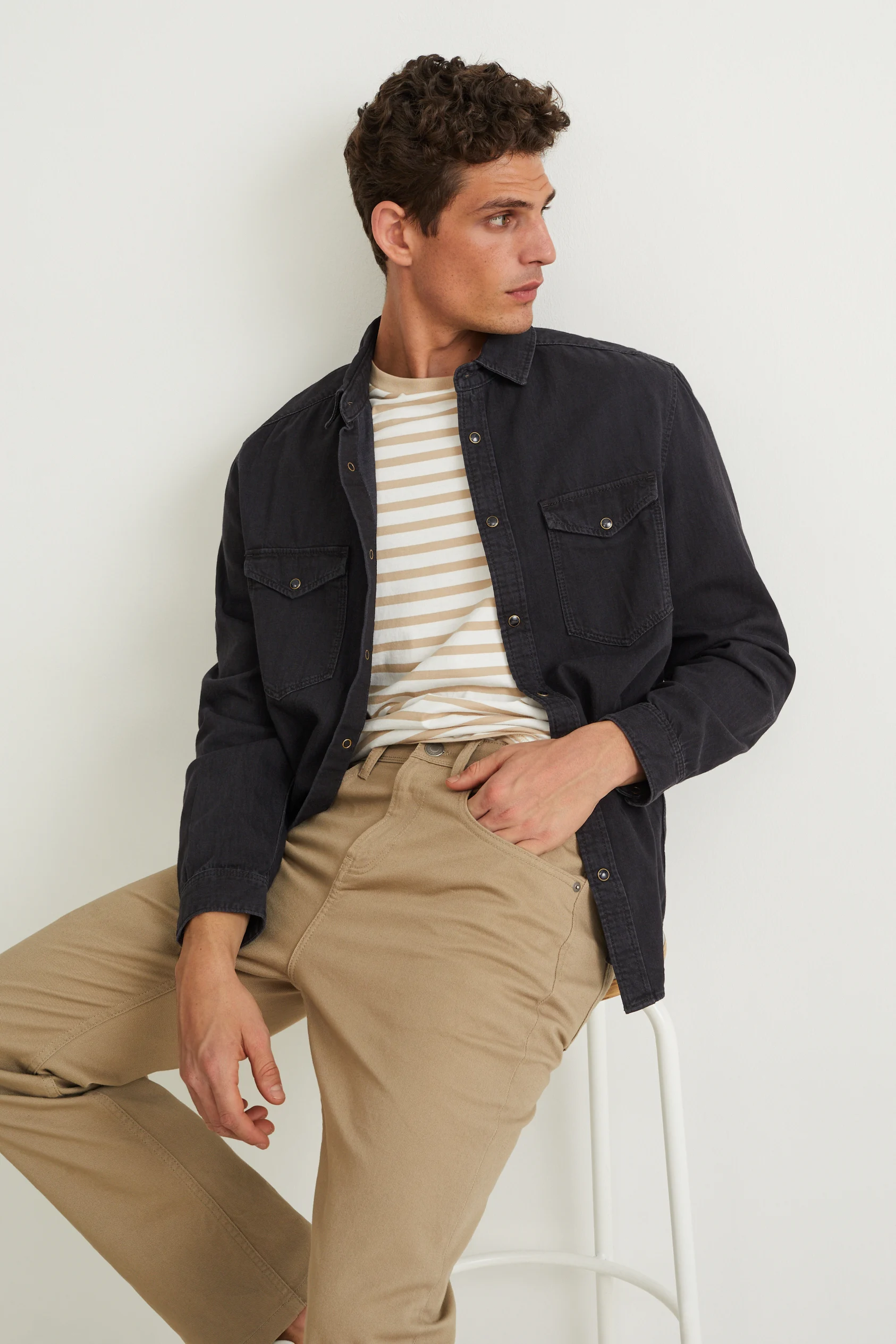 Denim shirt - regular fit - kent collar