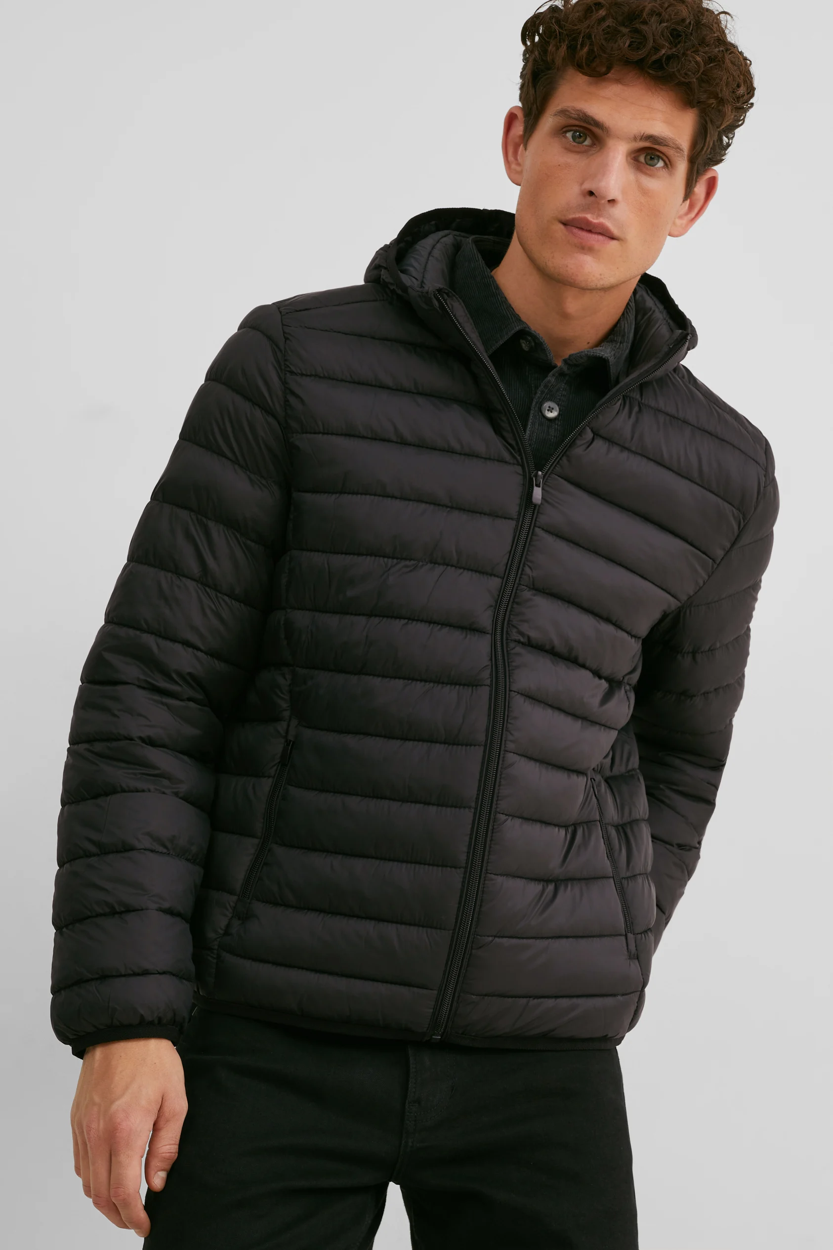 Quilted jacket with hood