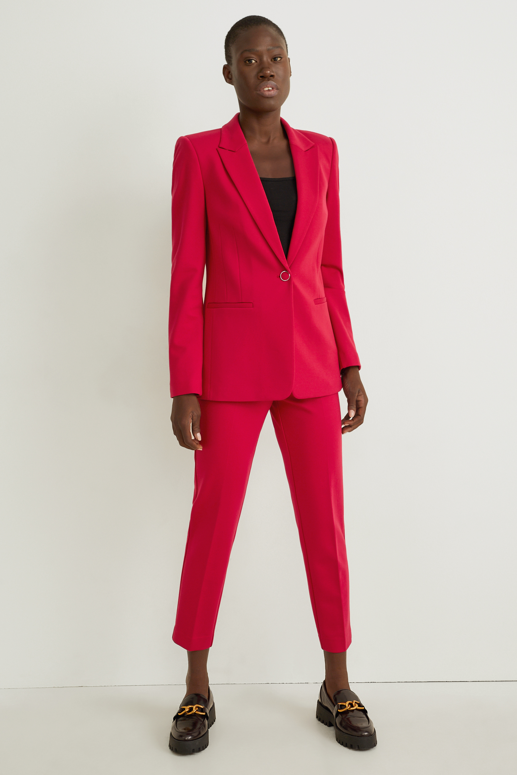 Cloth trousers - mid-rise waist - slim fit