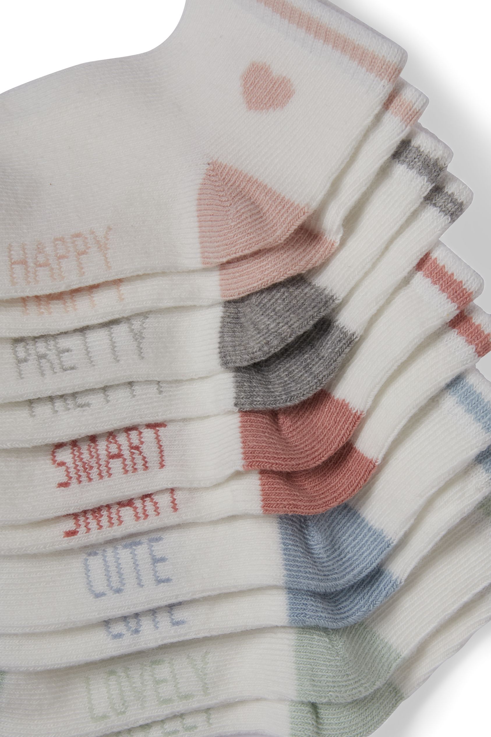 Multipack of 5 - little heart - baby socks with motif