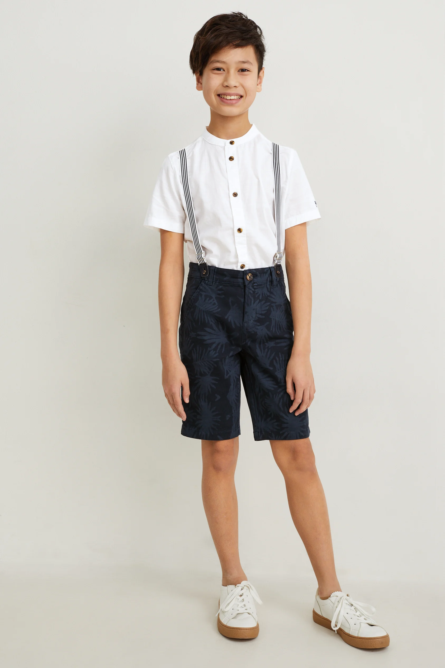 Set - shirt and Bermuda shorts with braces - 2 piece