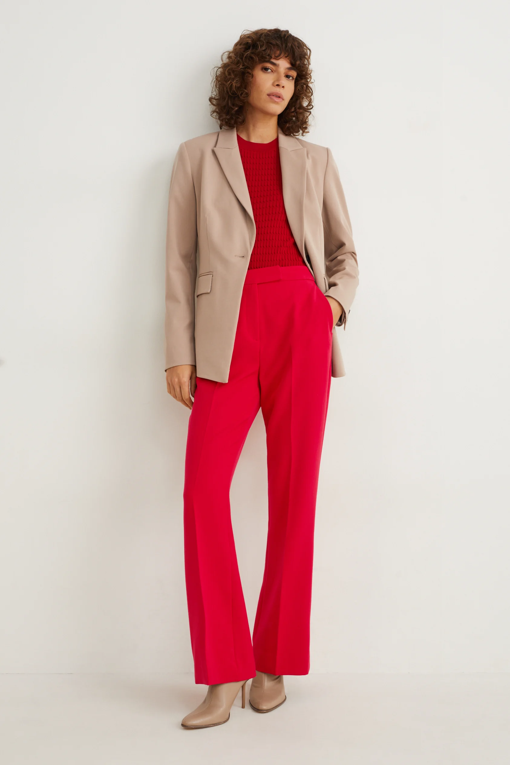 Cloth trousers - high waist - flared