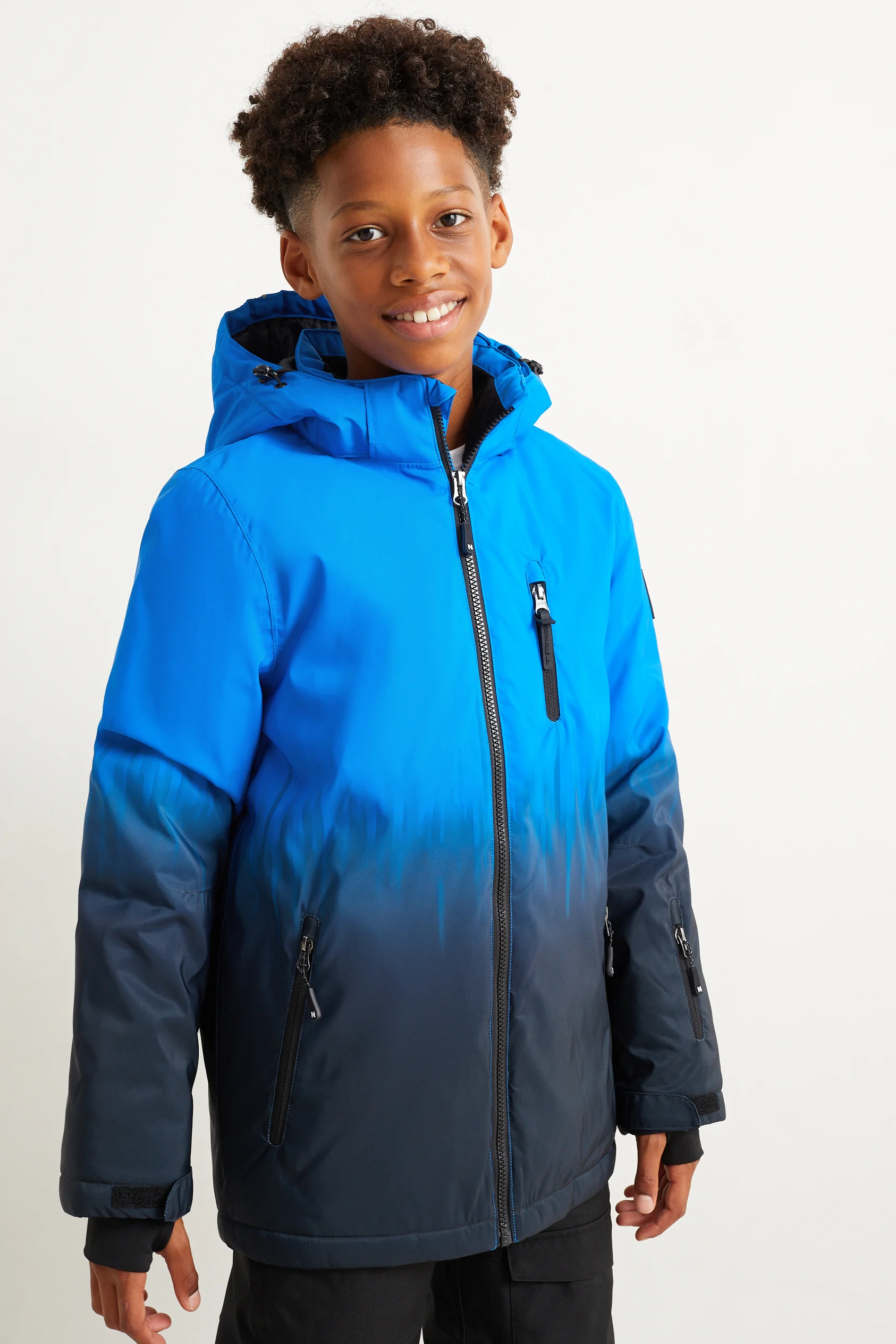 Ski jacket with hood