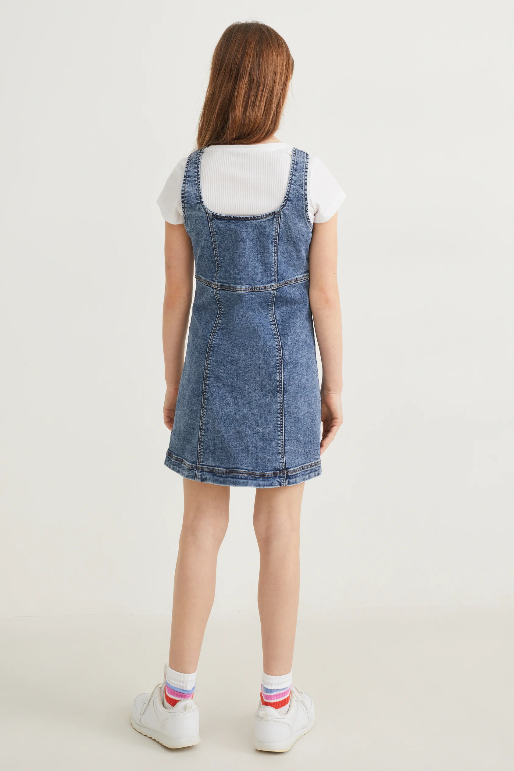 Set - denim dress and short sleeve T-shirt - 2 piece