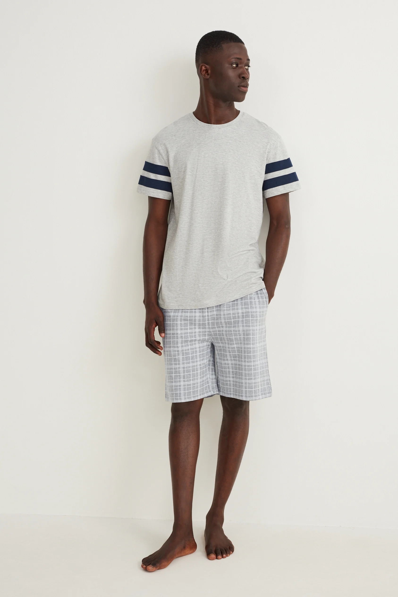 Pyjama shorts - check