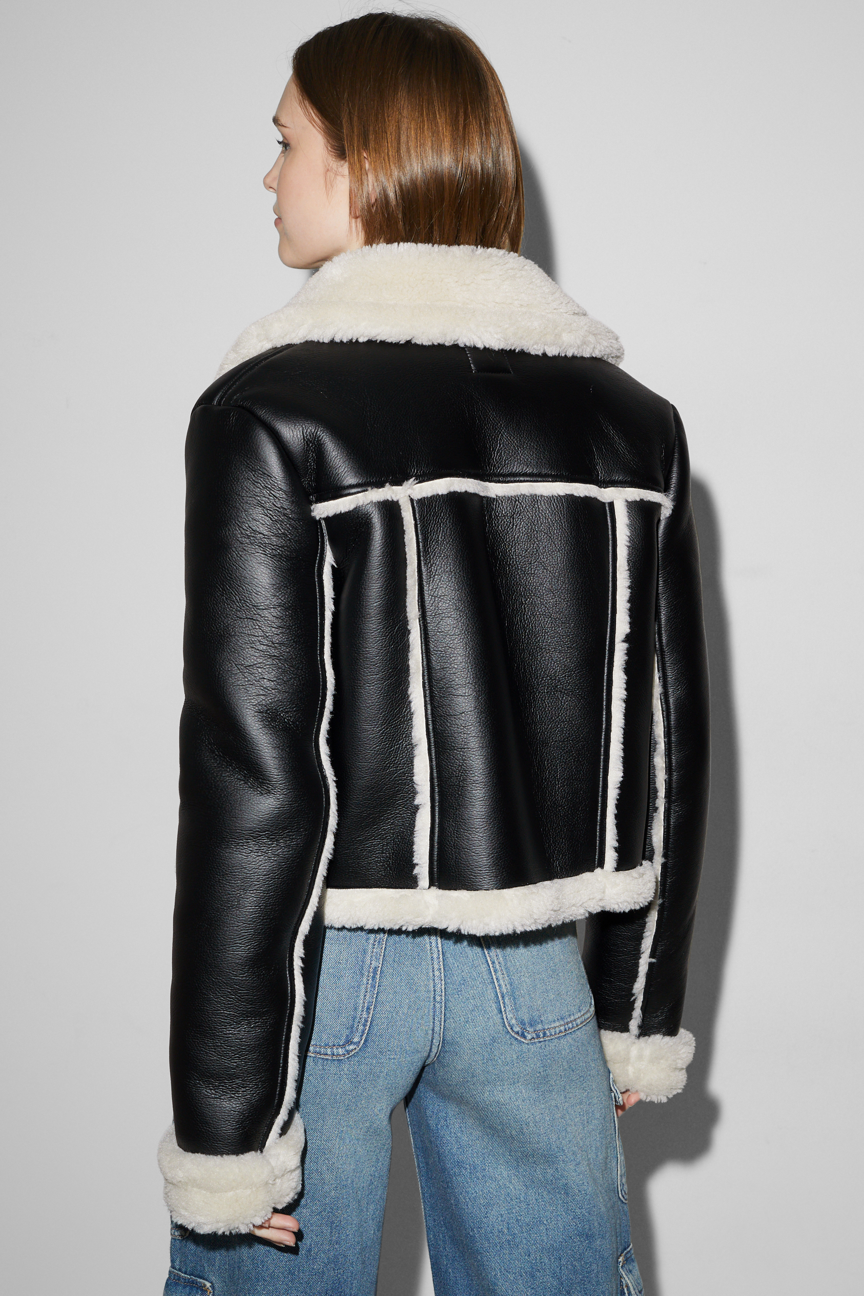 CLOCKHOUSE - shearling jacket - faux leather