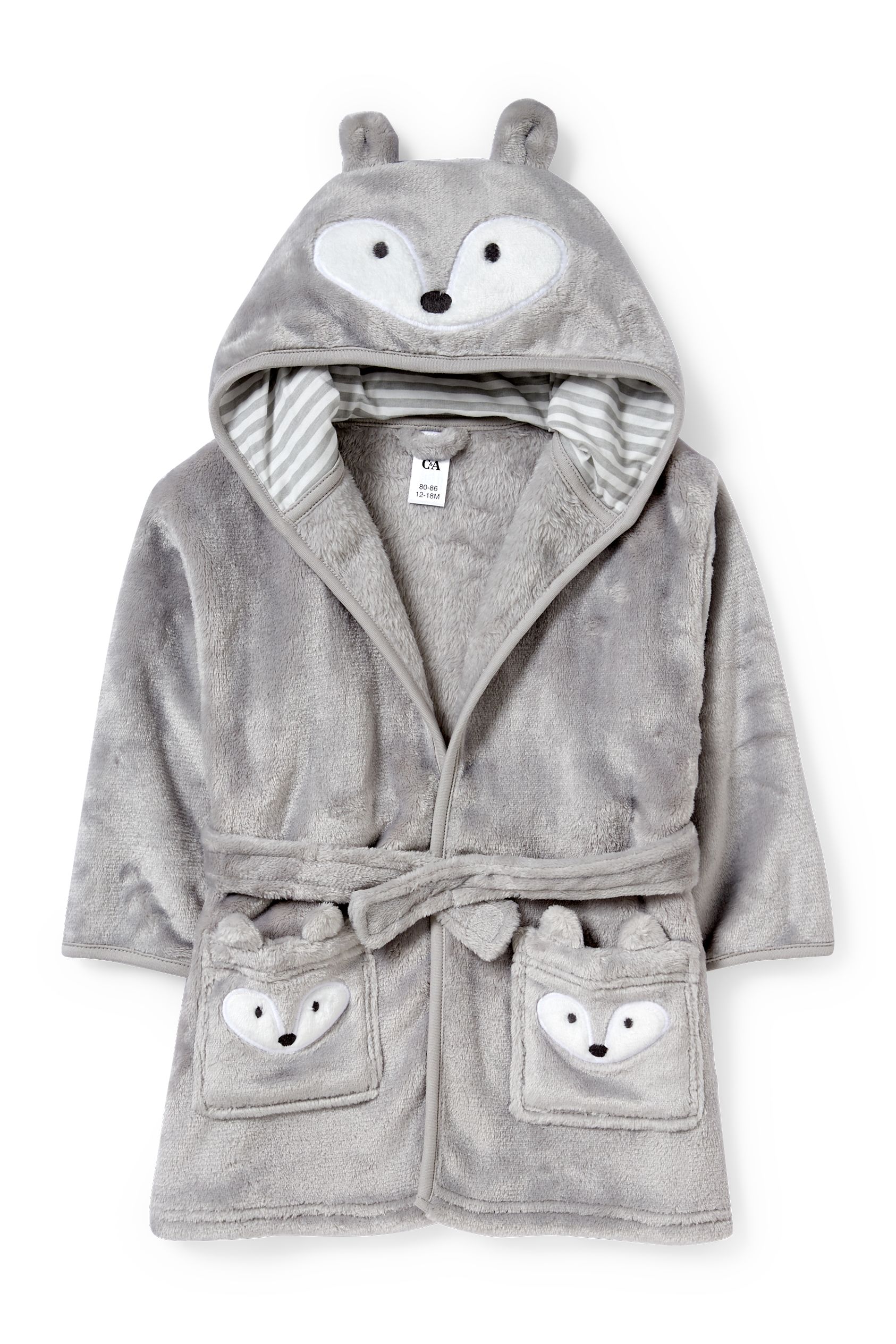 Baby bathrobe with hood