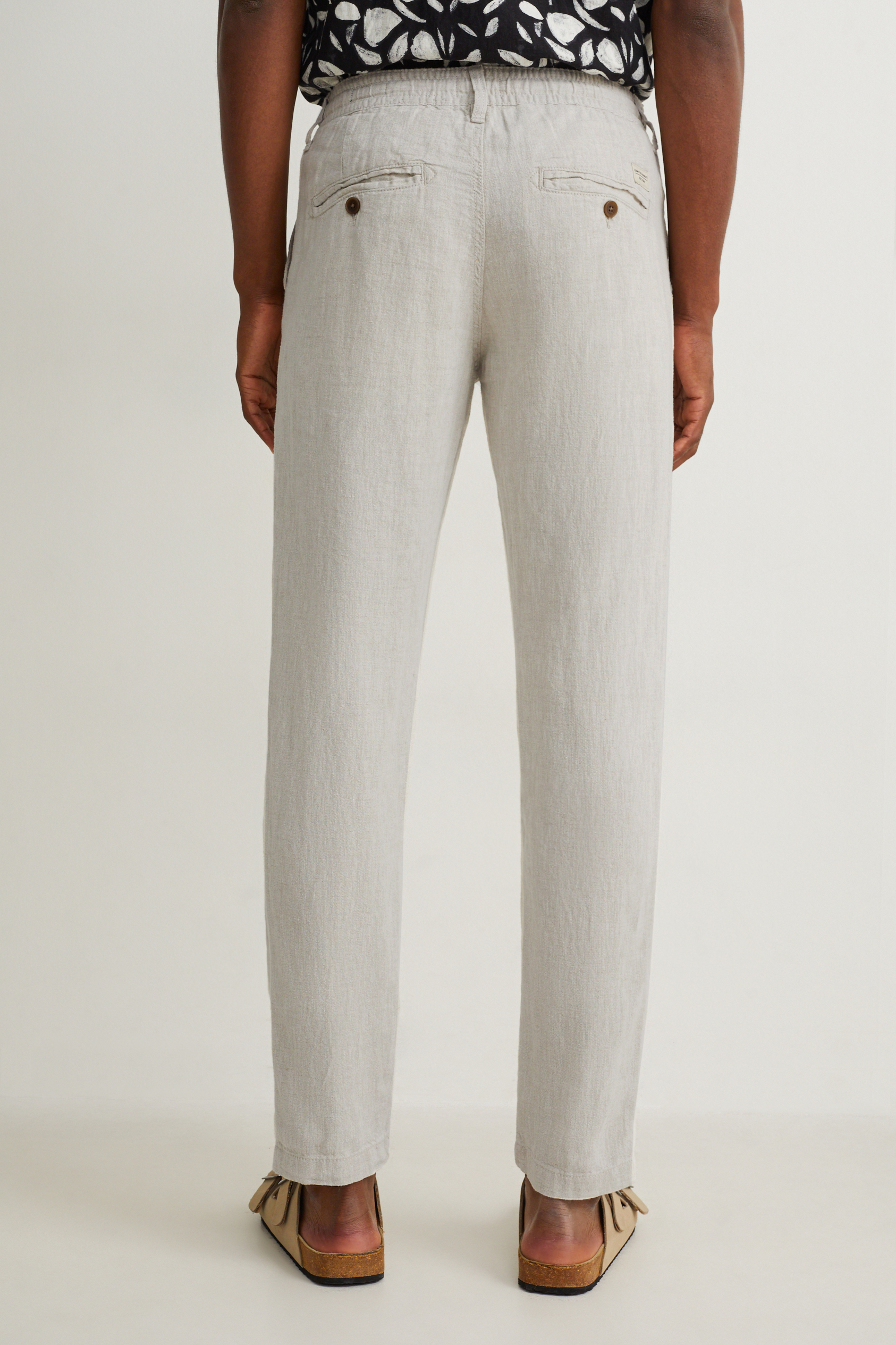 Chinos - tapered fit - linen blend