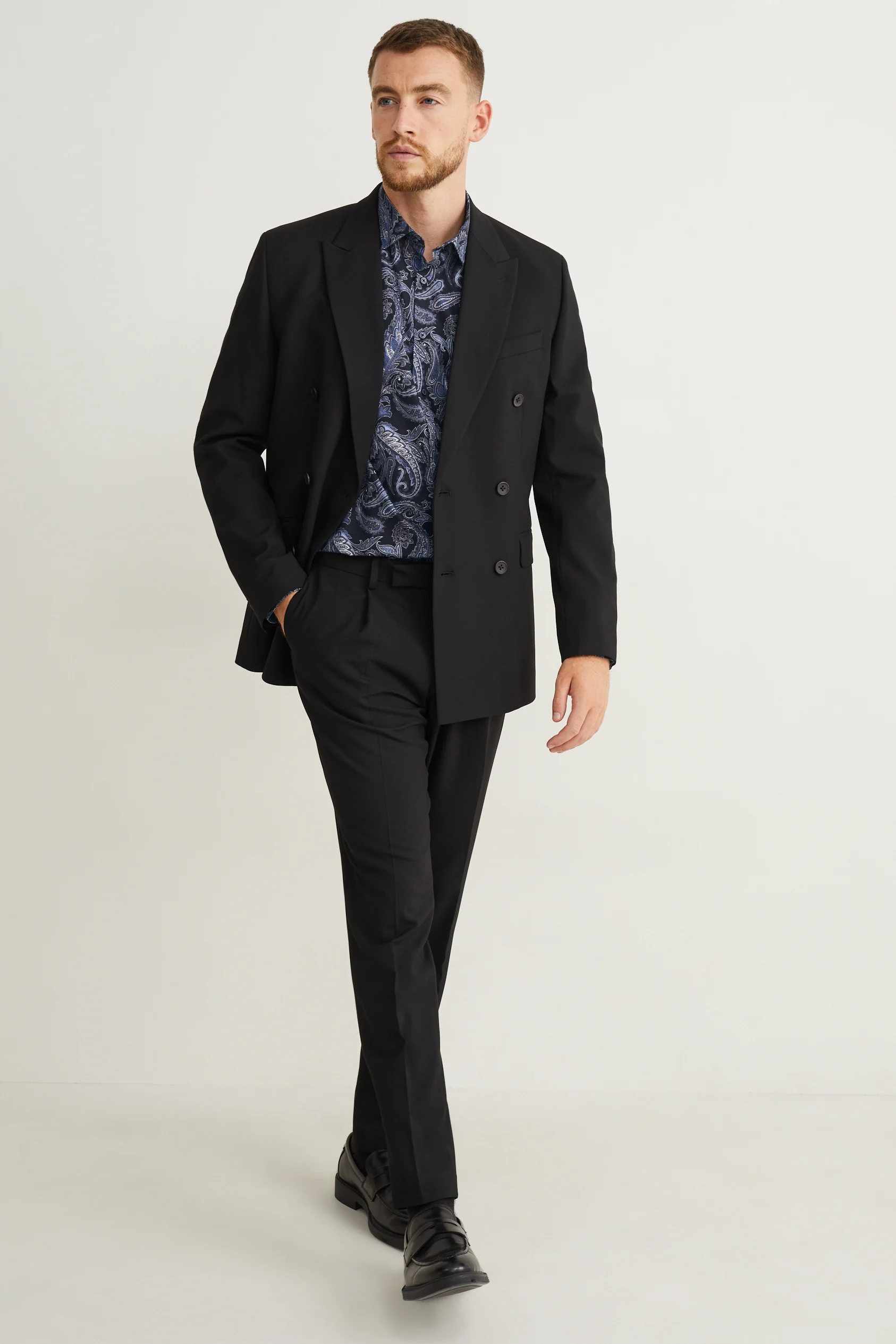 Business shirt - slim fit - cutaway collar - easy-iron