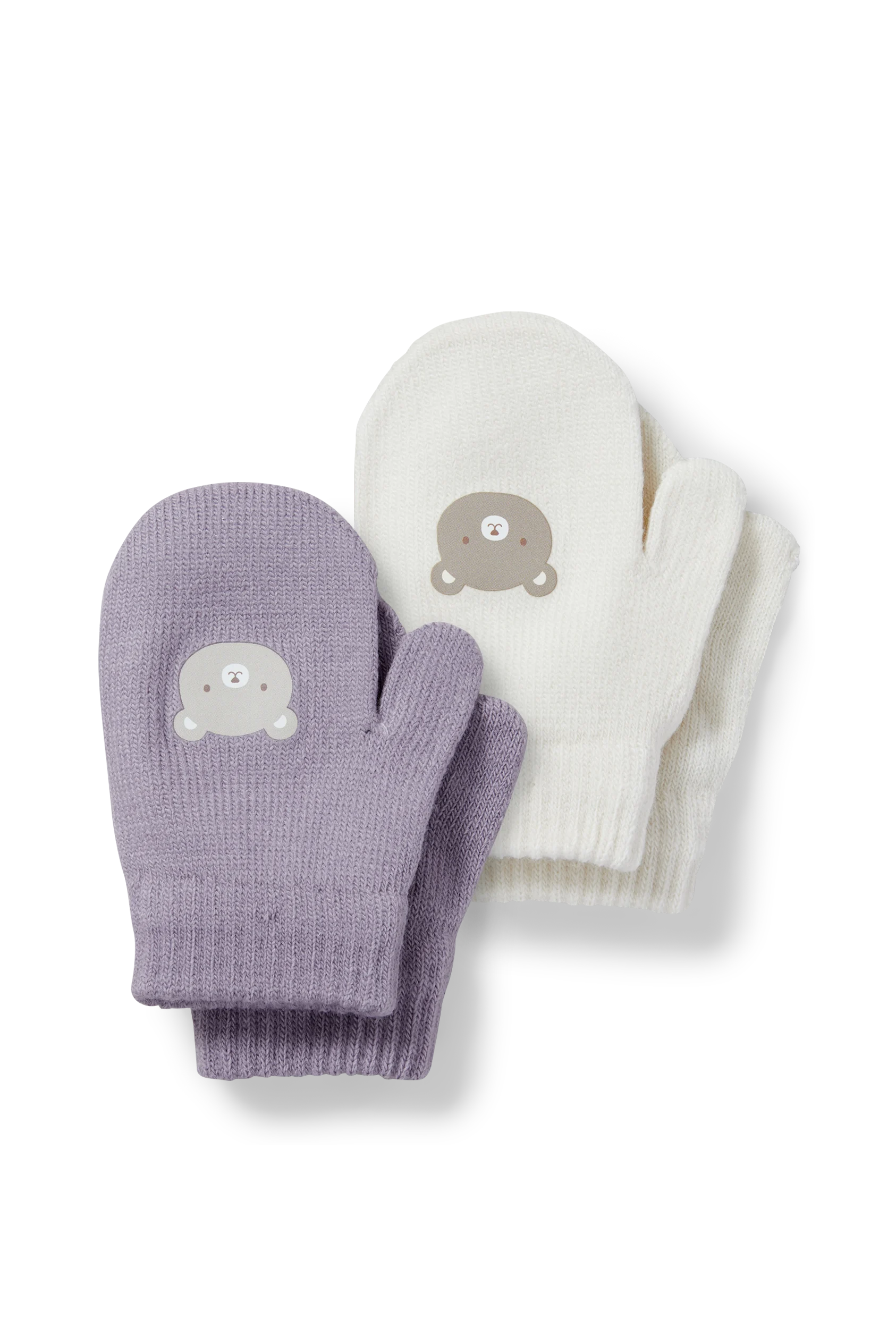 Multipack of 2 - teddy bear - baby mittens