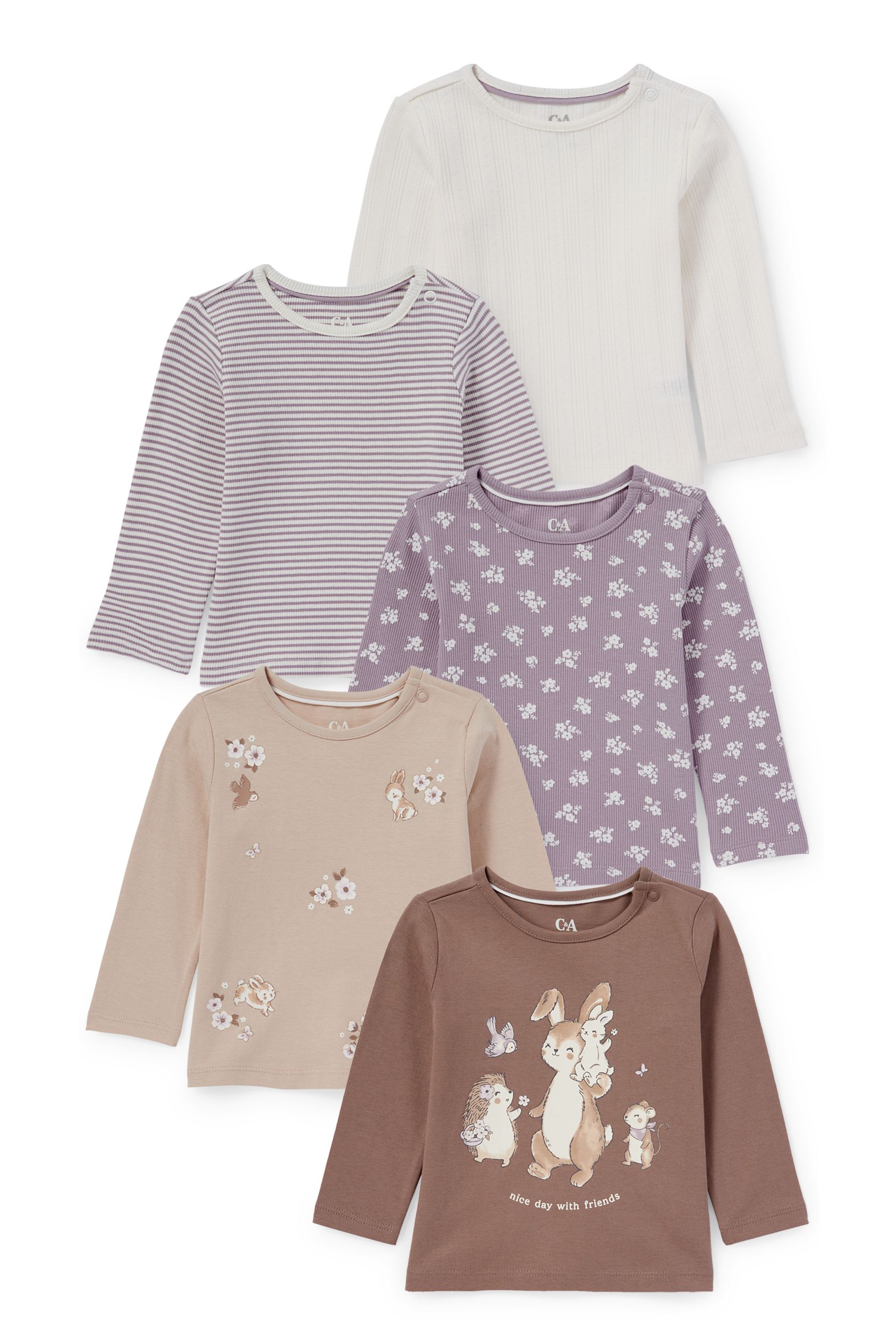 Multipack of 5 - baby long sleeve top