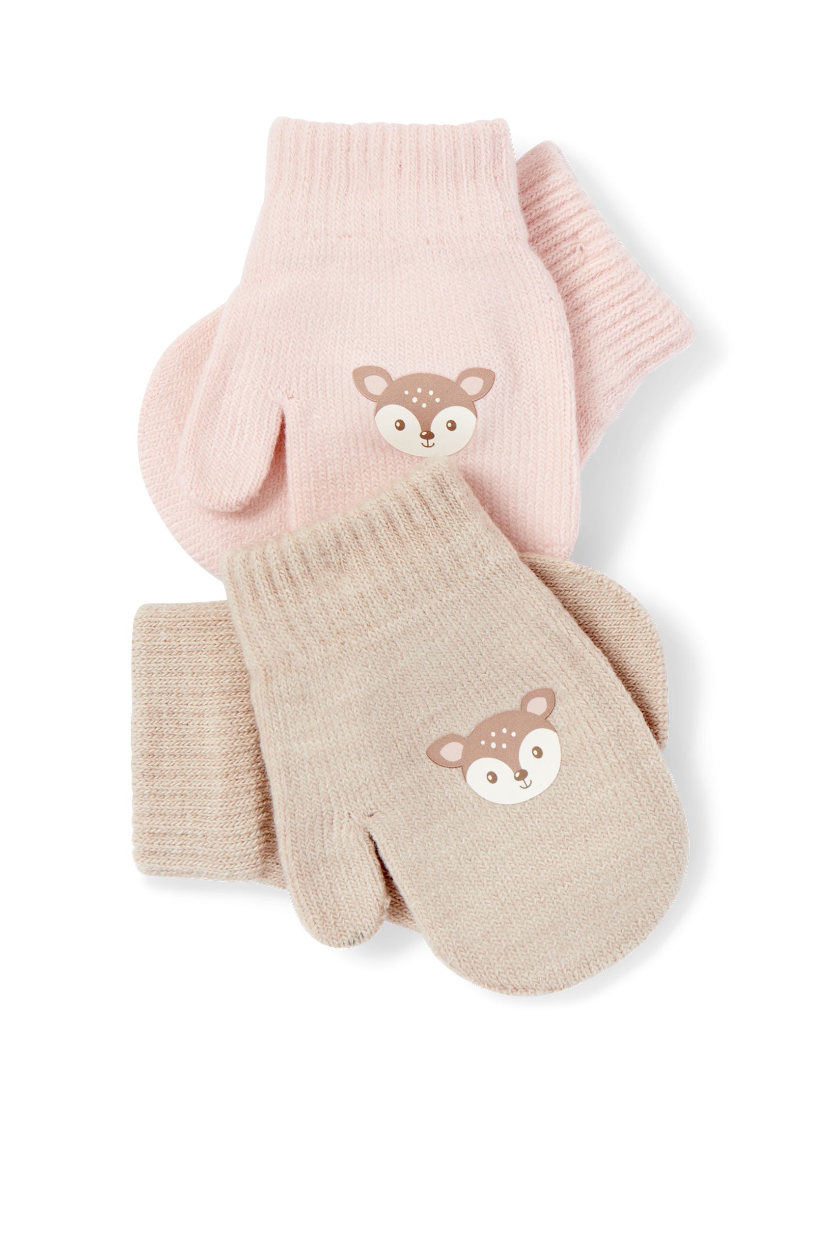 Multipack of 2 - fawn - baby mittens