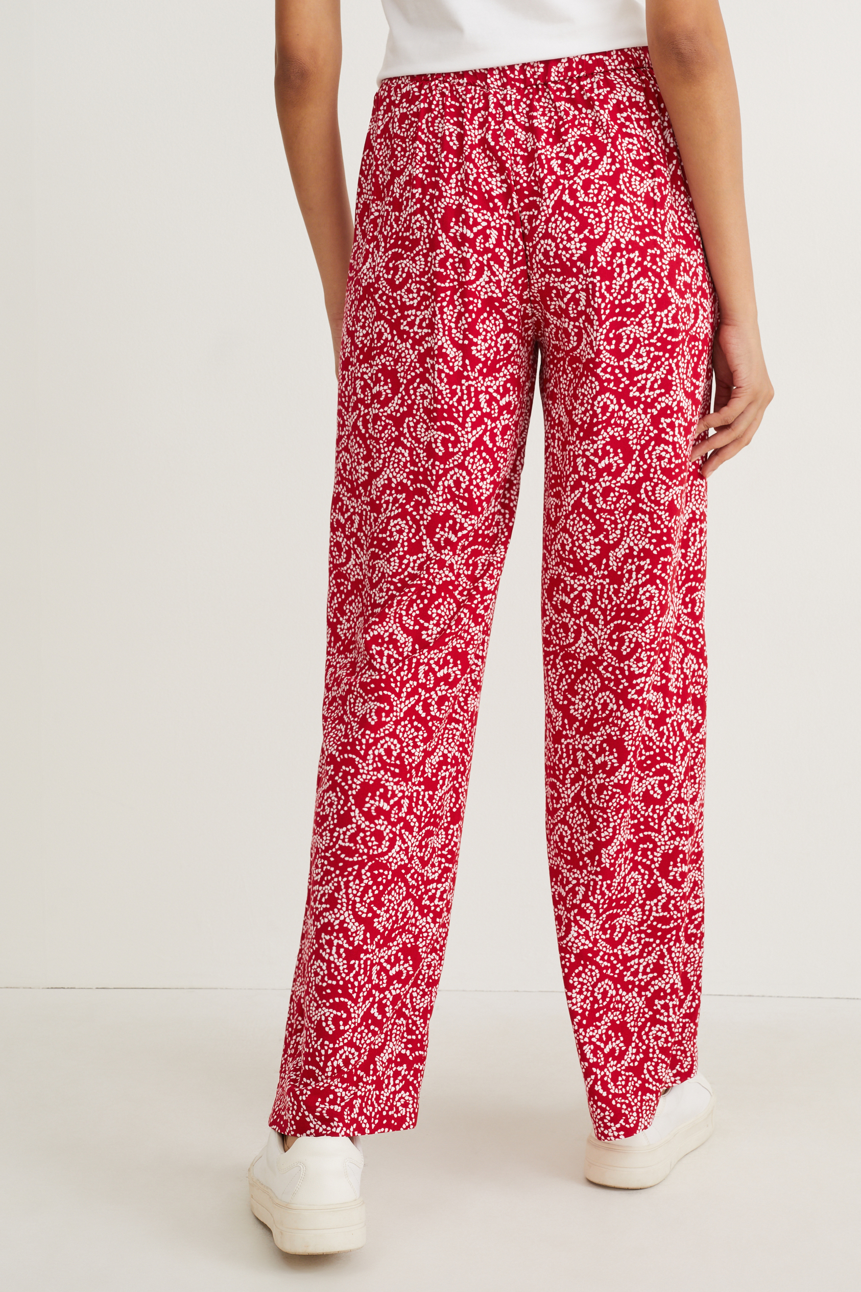 Cloth trousers - mid-rise waist - wide leg - patterned