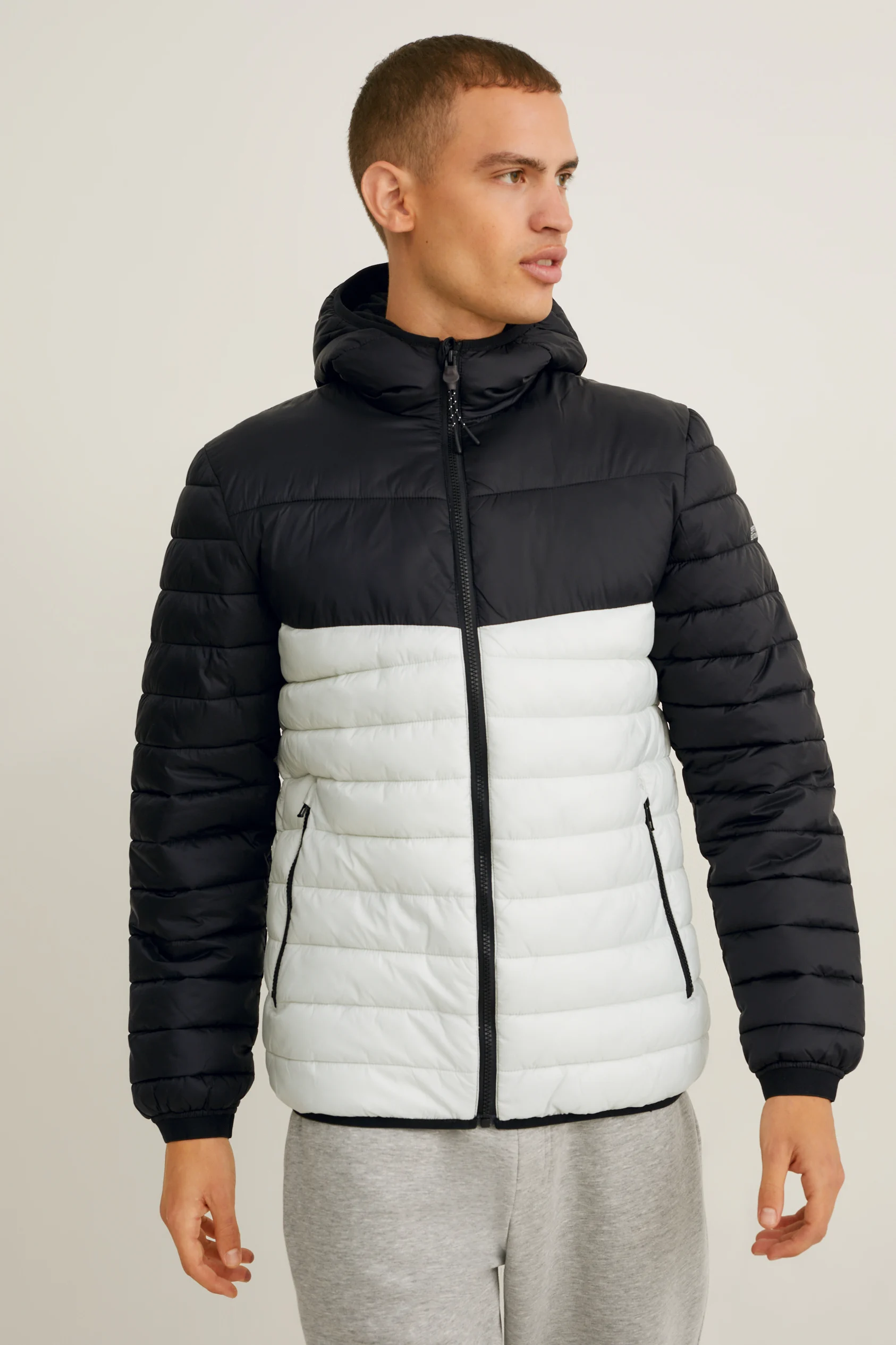 Quilted jacket with hood