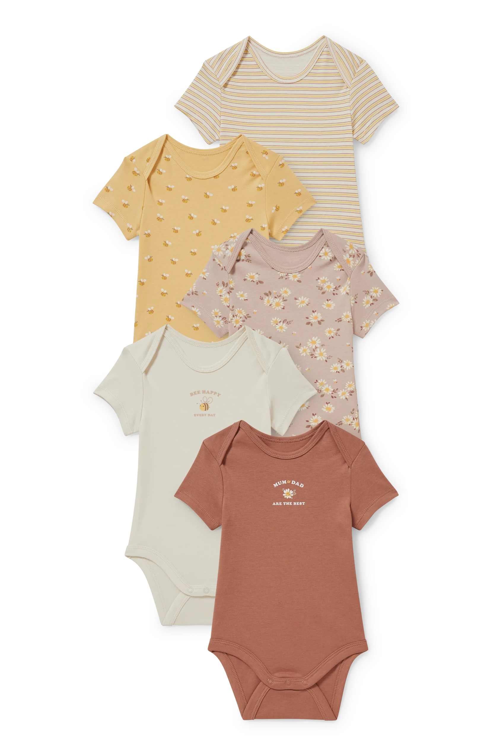 Multipack of 5 - baby bodysuit