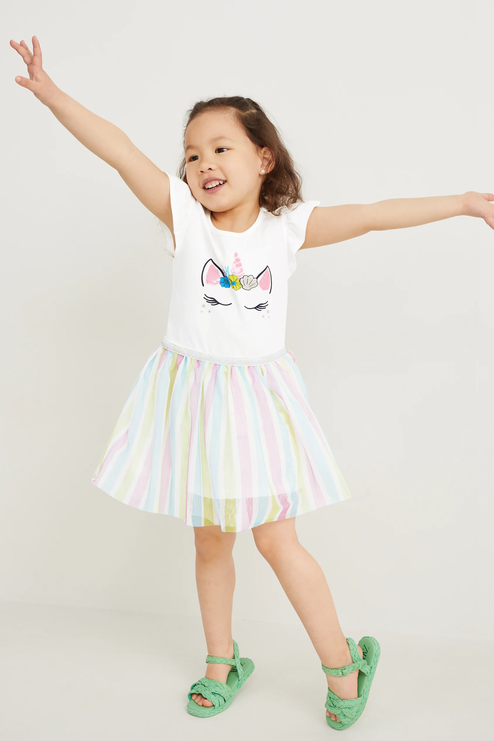 Unicorn - set - dress and mask - 2 piece