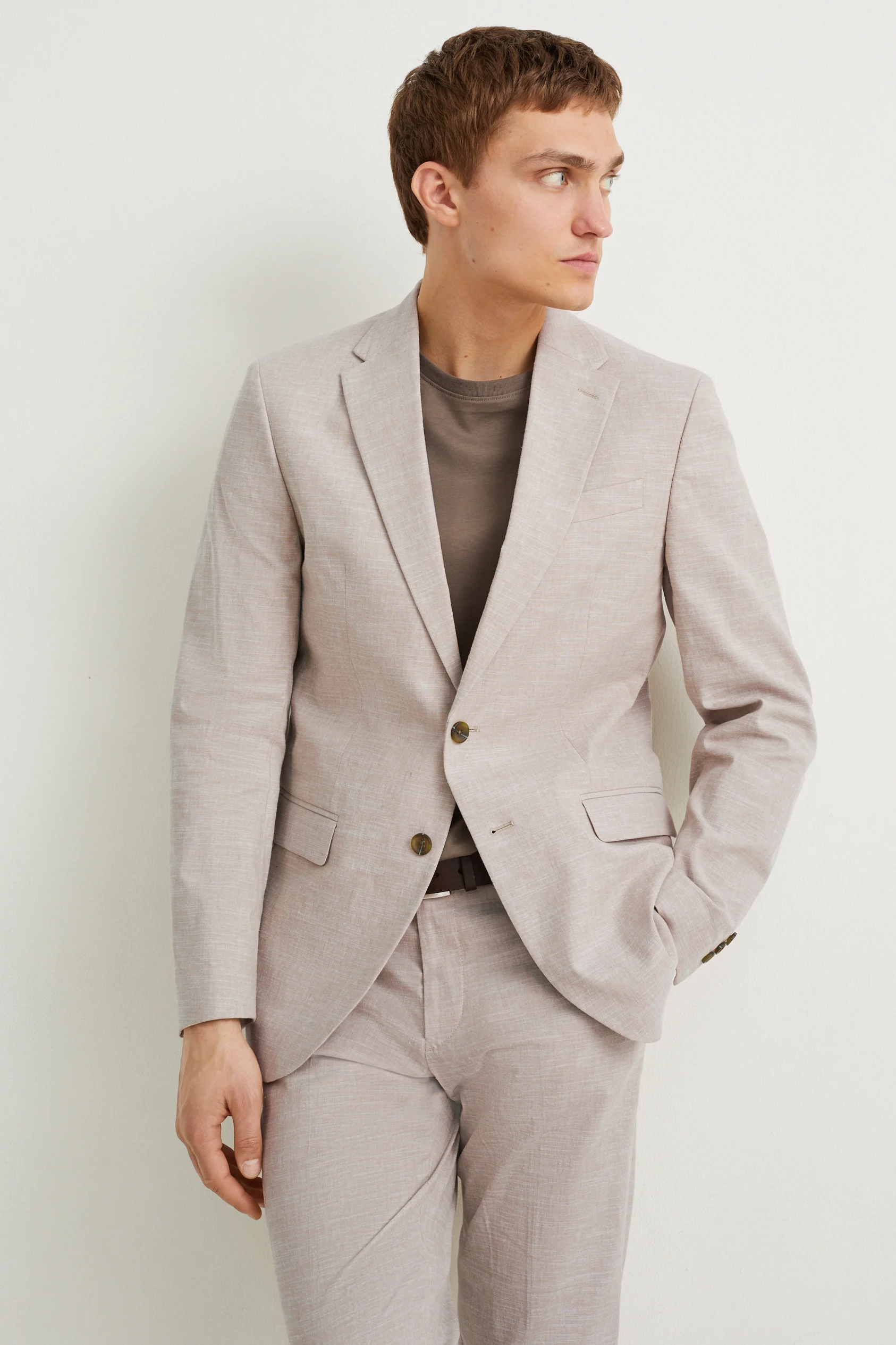 Mix-and-match tailored jacket - regular fit - Flex - cotton-linen blend