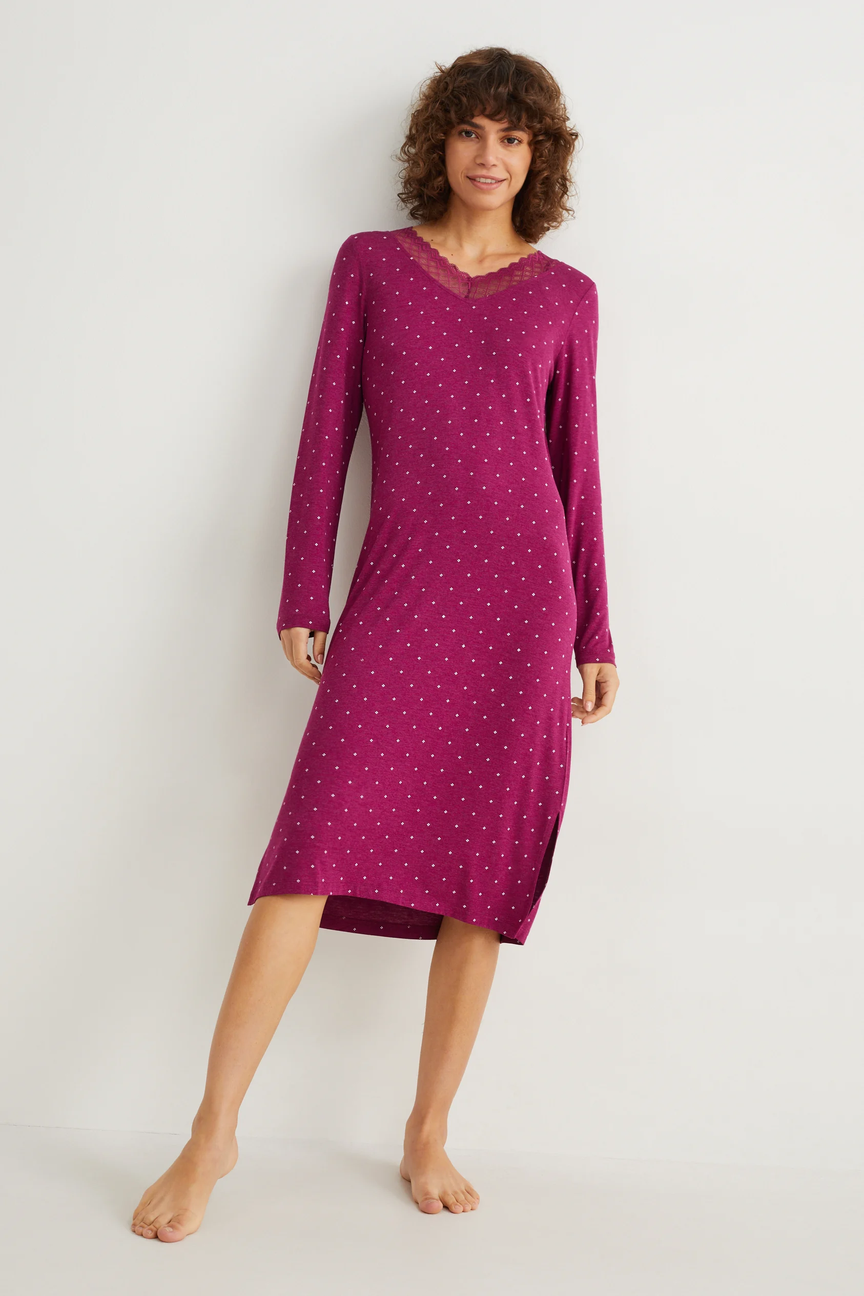 Viscose nightdress - patterned
