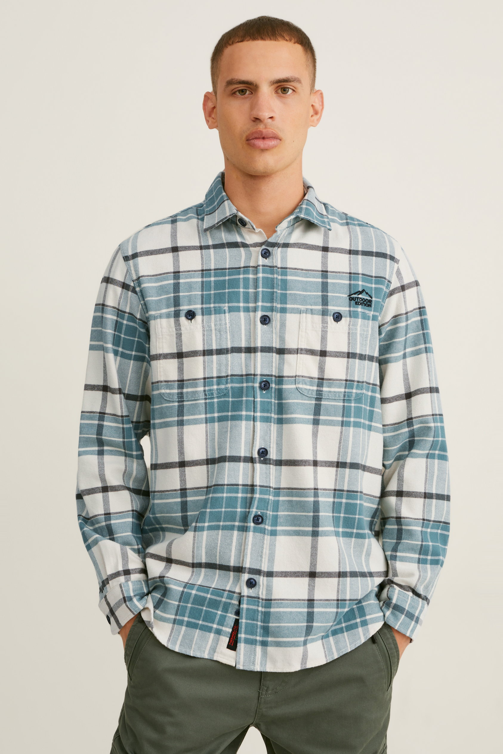 Flannel shirt - regular fit - kent collar - check
