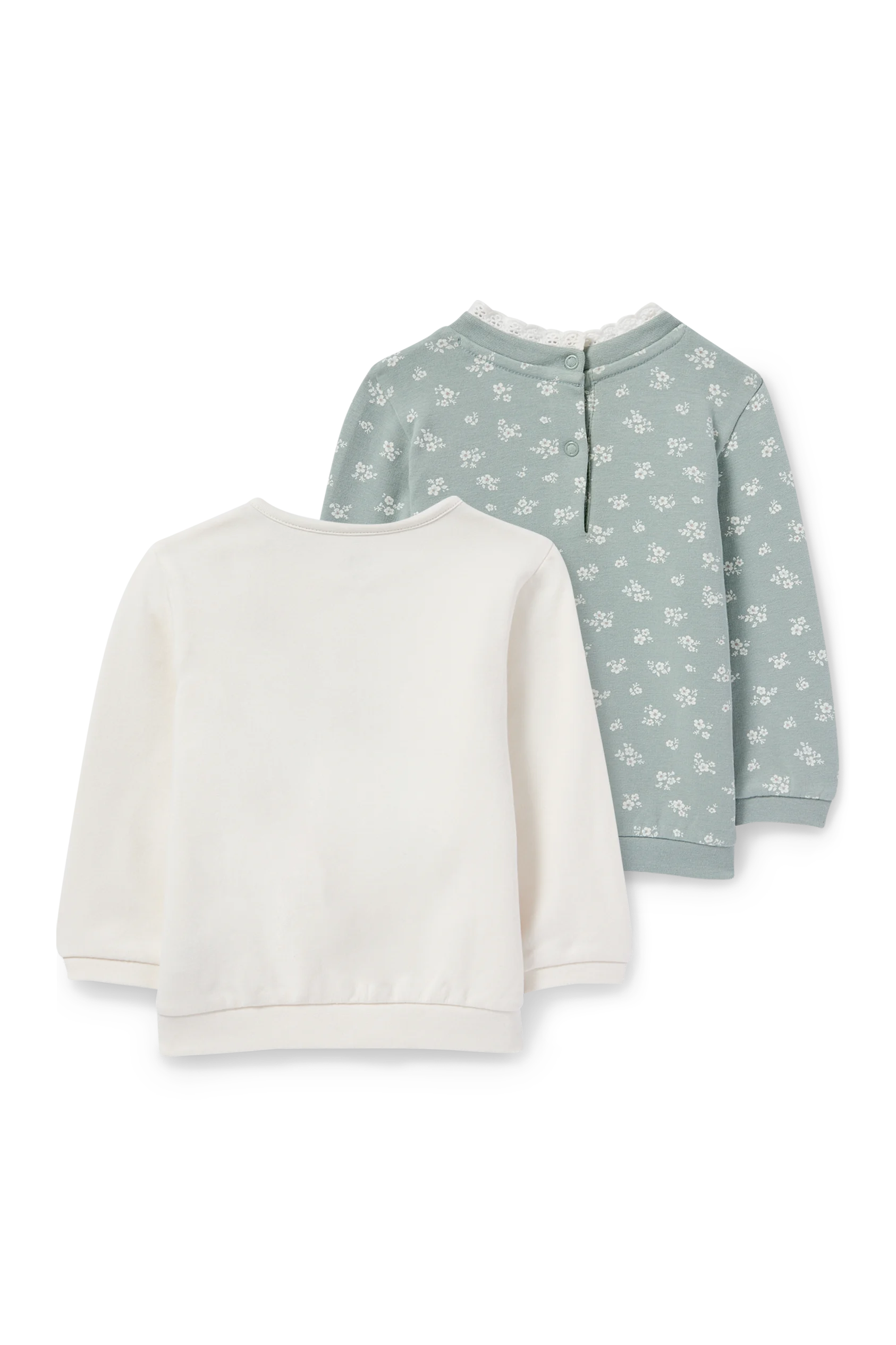 Multipack of 2 - panda and flowers - baby sweatshirt