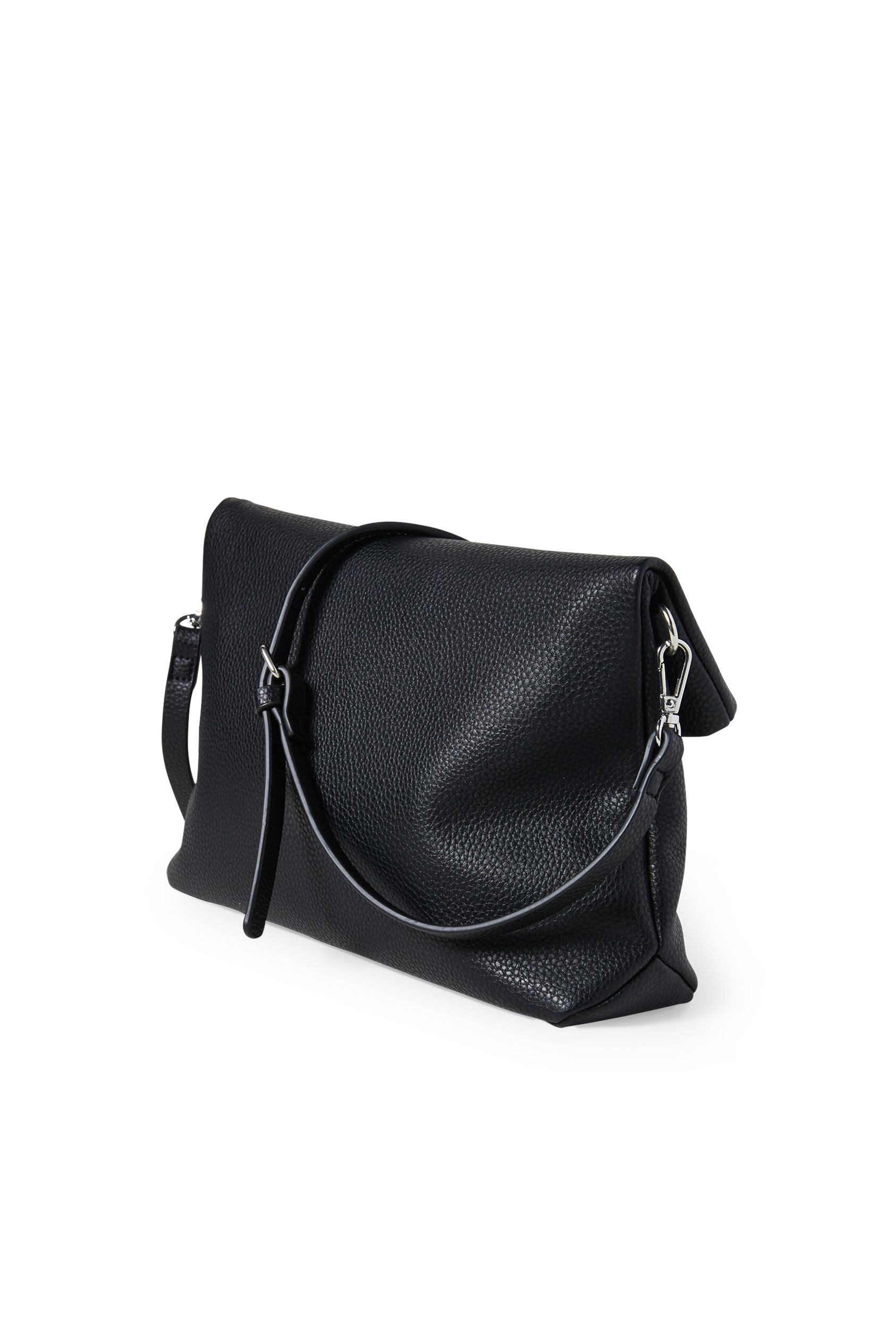 Clutch with detachable bag strap - faux leather