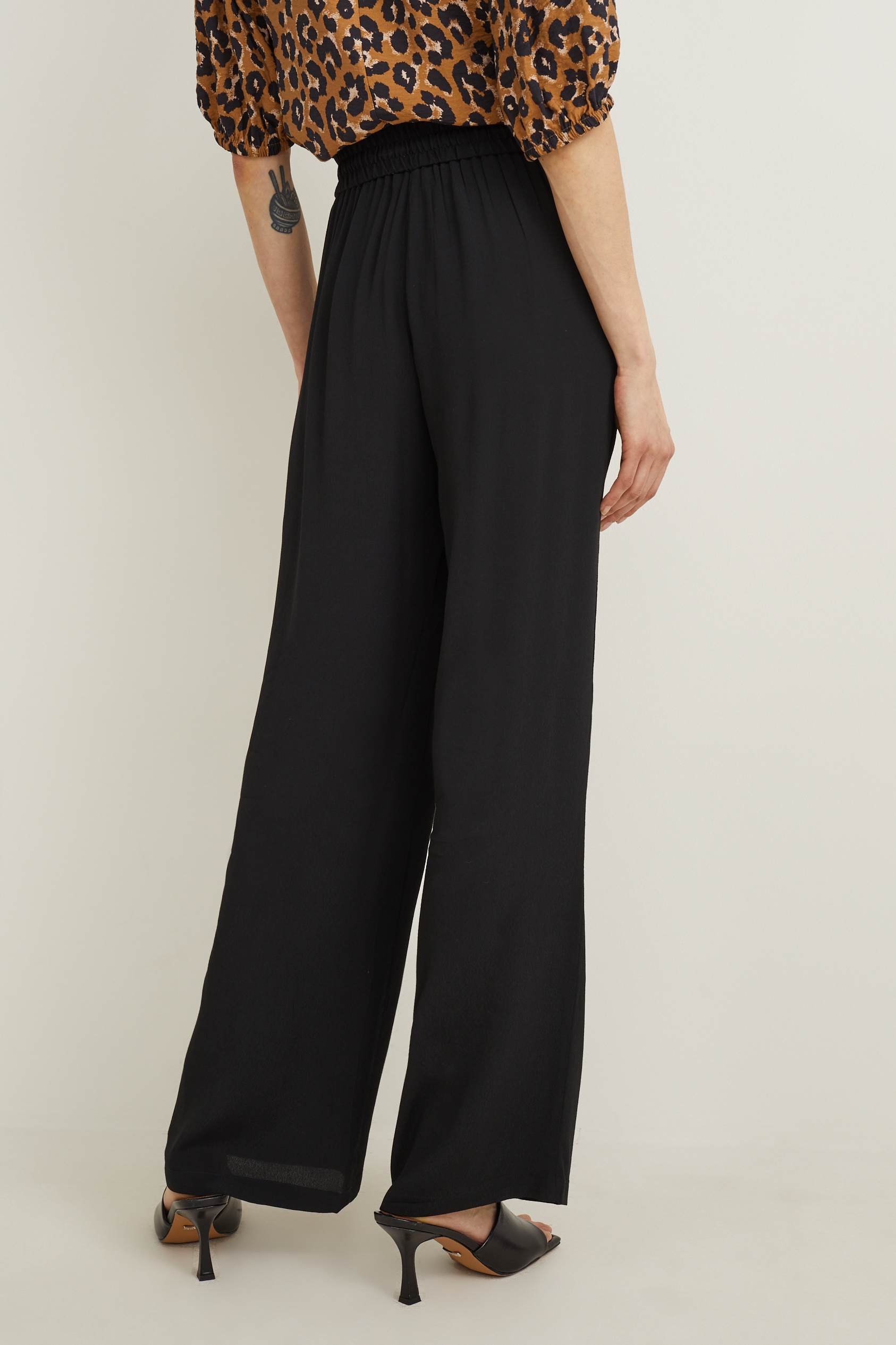 Cloth trousers - mid-rise waist - palazzo
