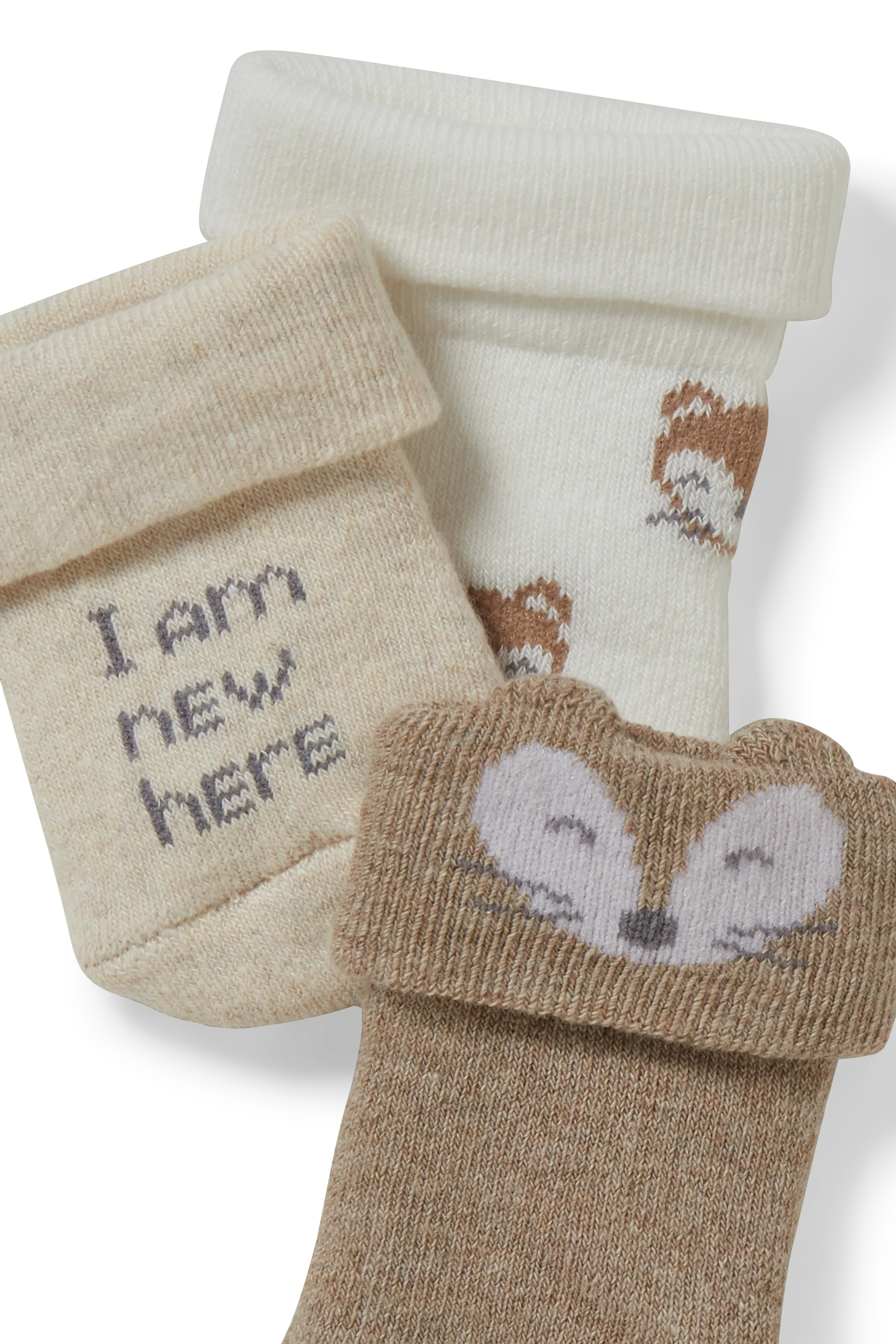 Multipack of 3 - fox - newborn socks