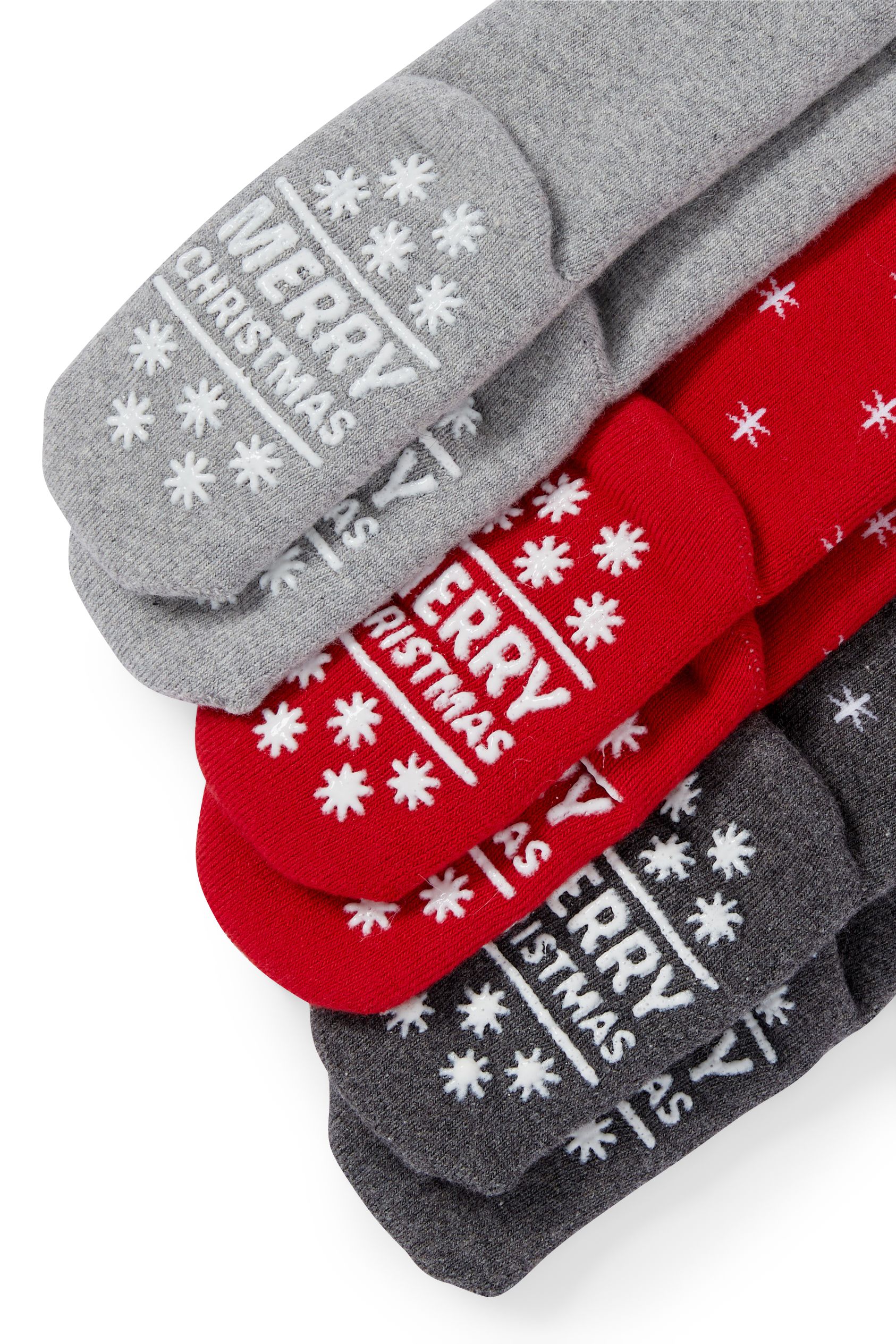 Multipack of 3 - baby Christmas non-slip socks