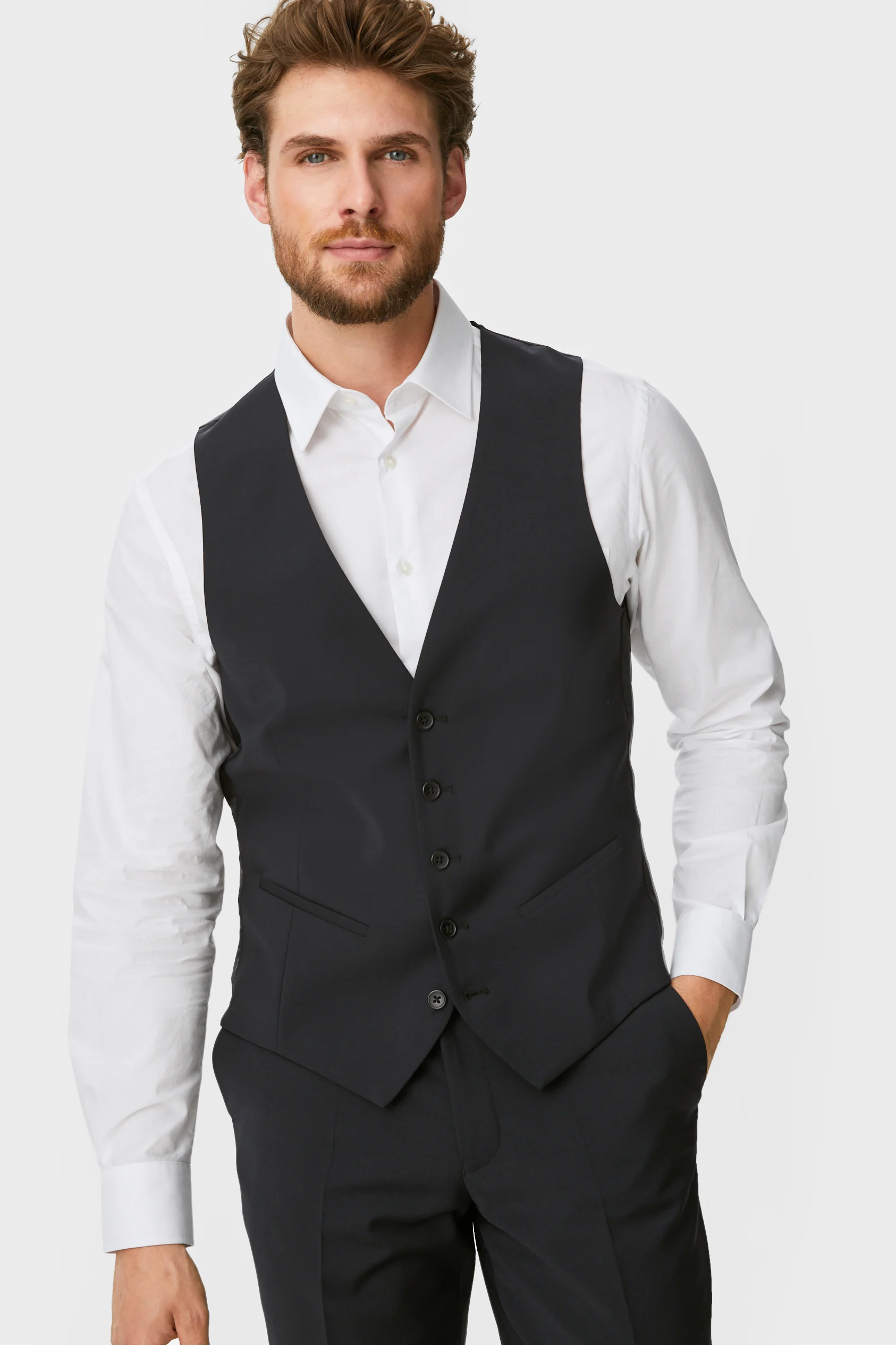 Mix-and-match suit waistcoat - regular fit - flex - wool blend