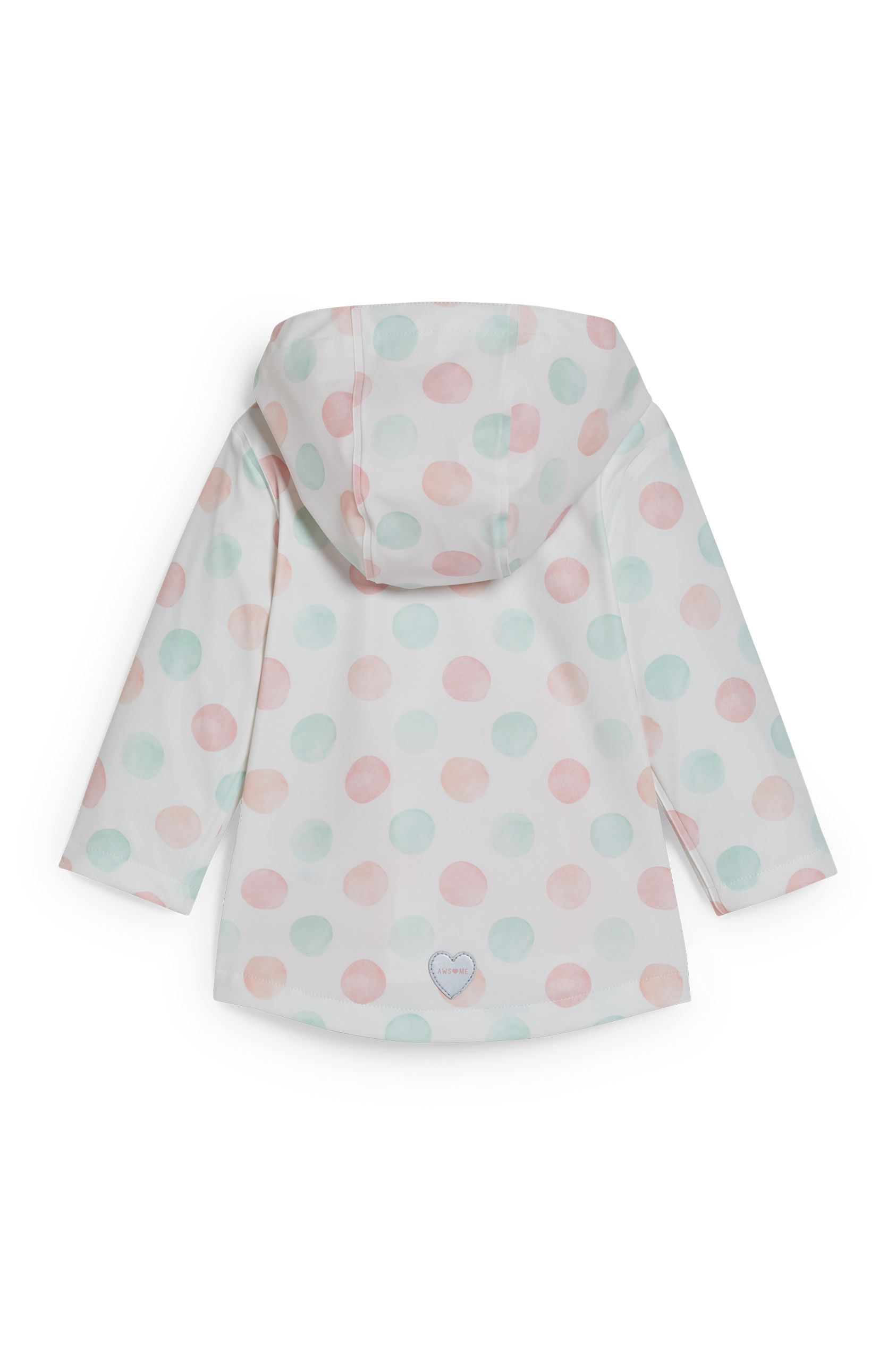 Baby jacket with hood - polka dot
