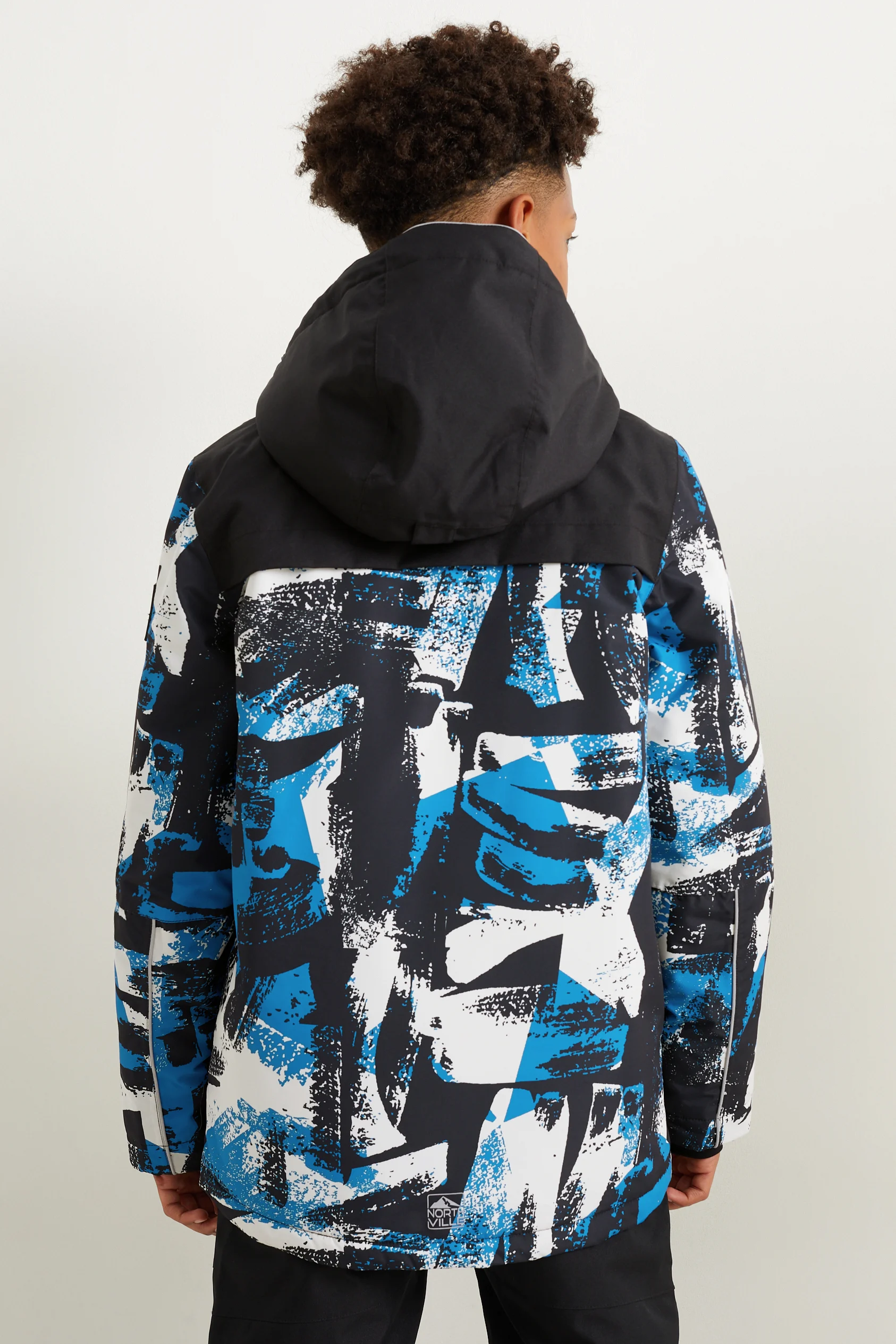 Ski jacket with hood - patterned