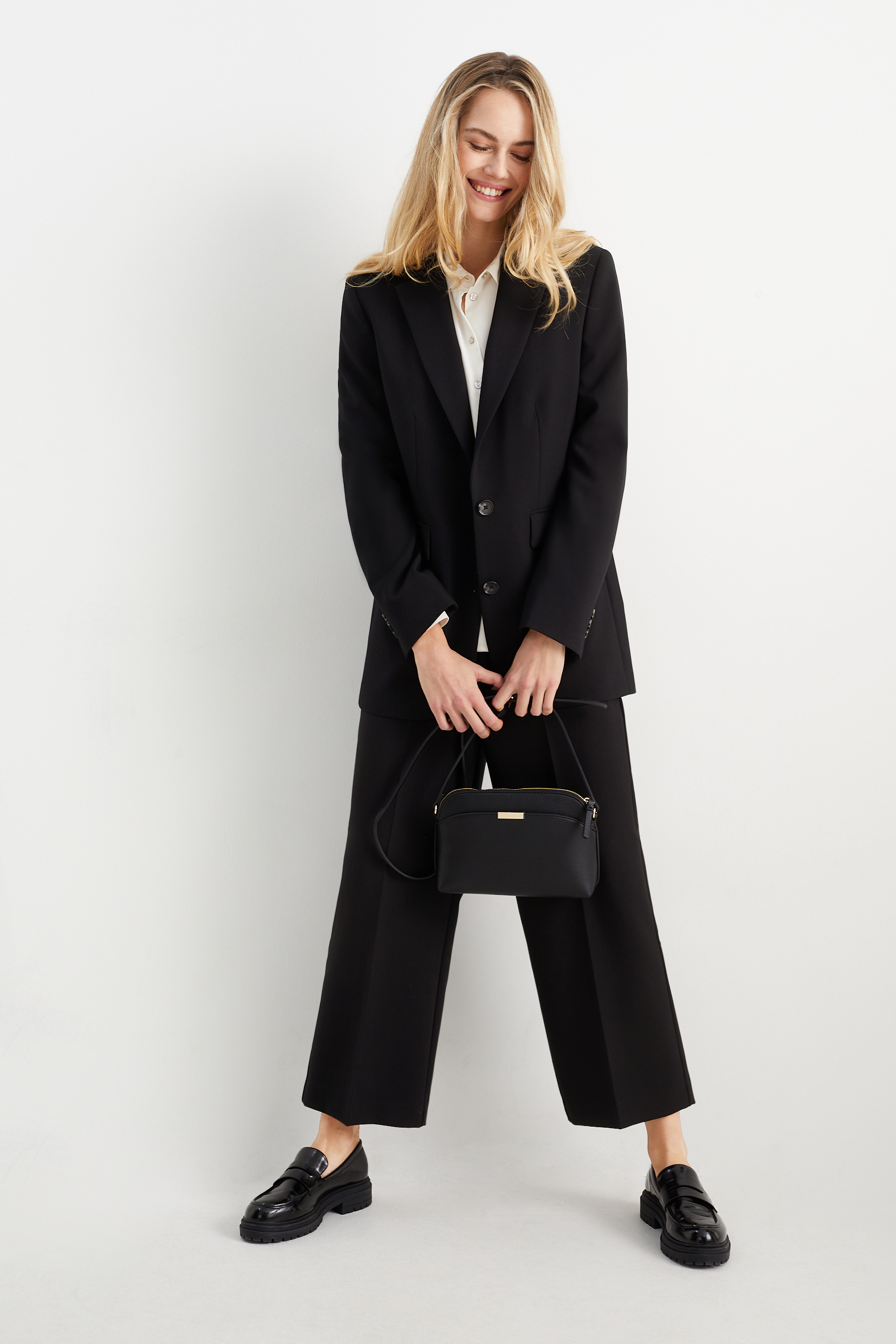 Cloth trousers - high waist - wide leg