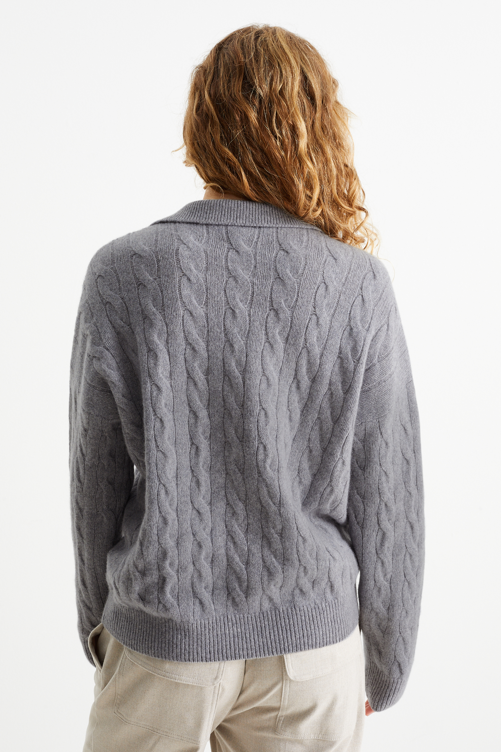 Cashmere blend jumper - cable knit pattern