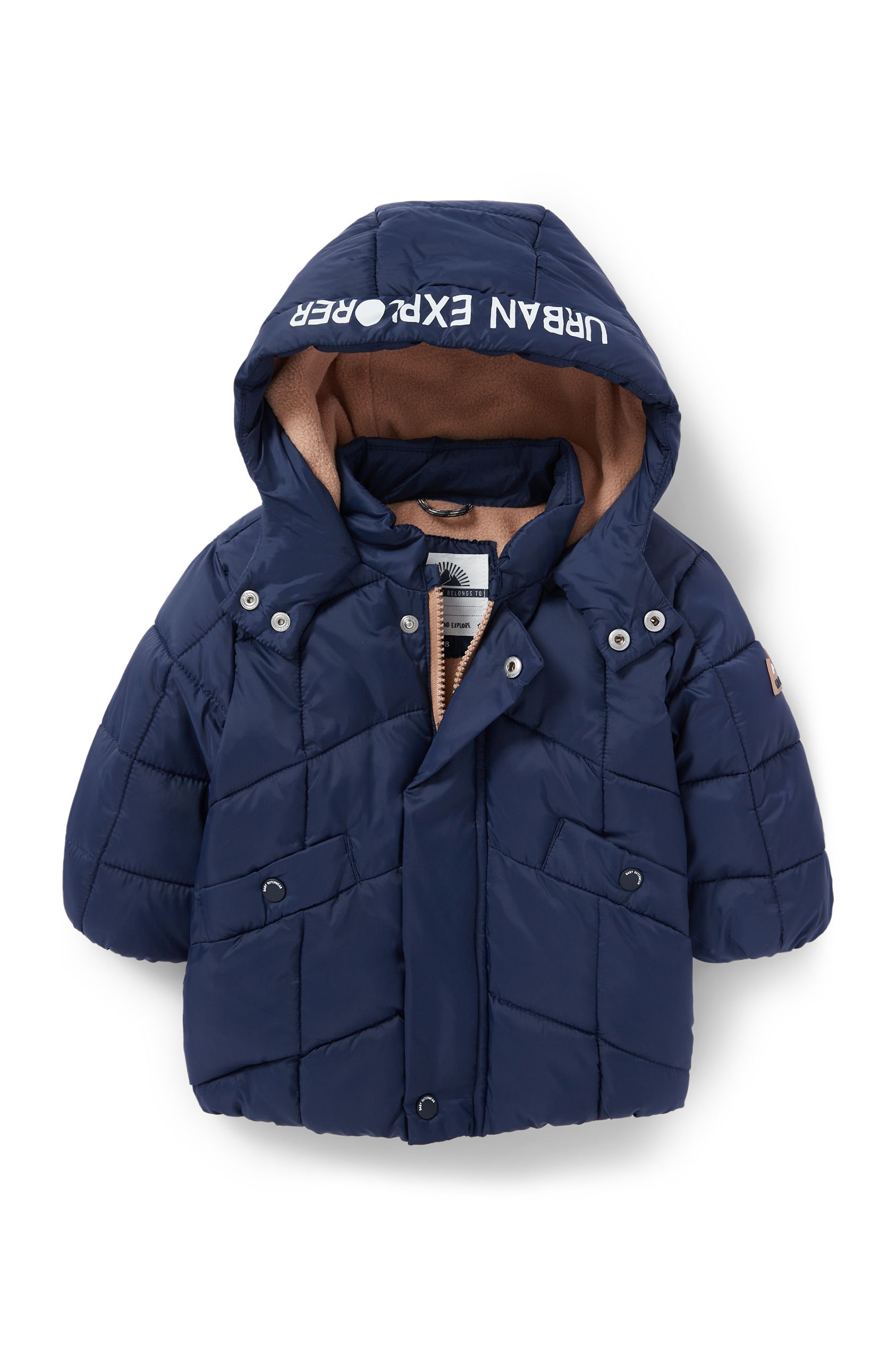 Baby quilted jacket with hood