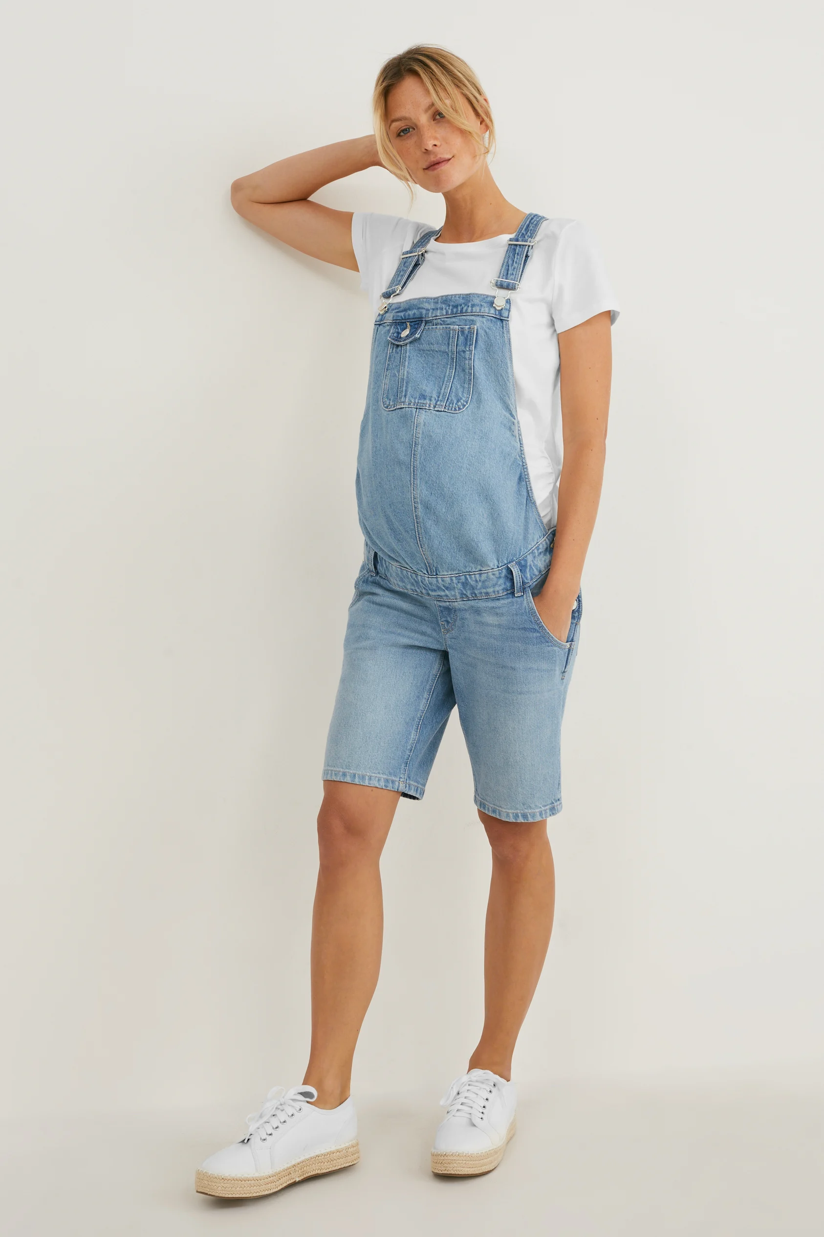 Maternity jeans - dungaree shorts