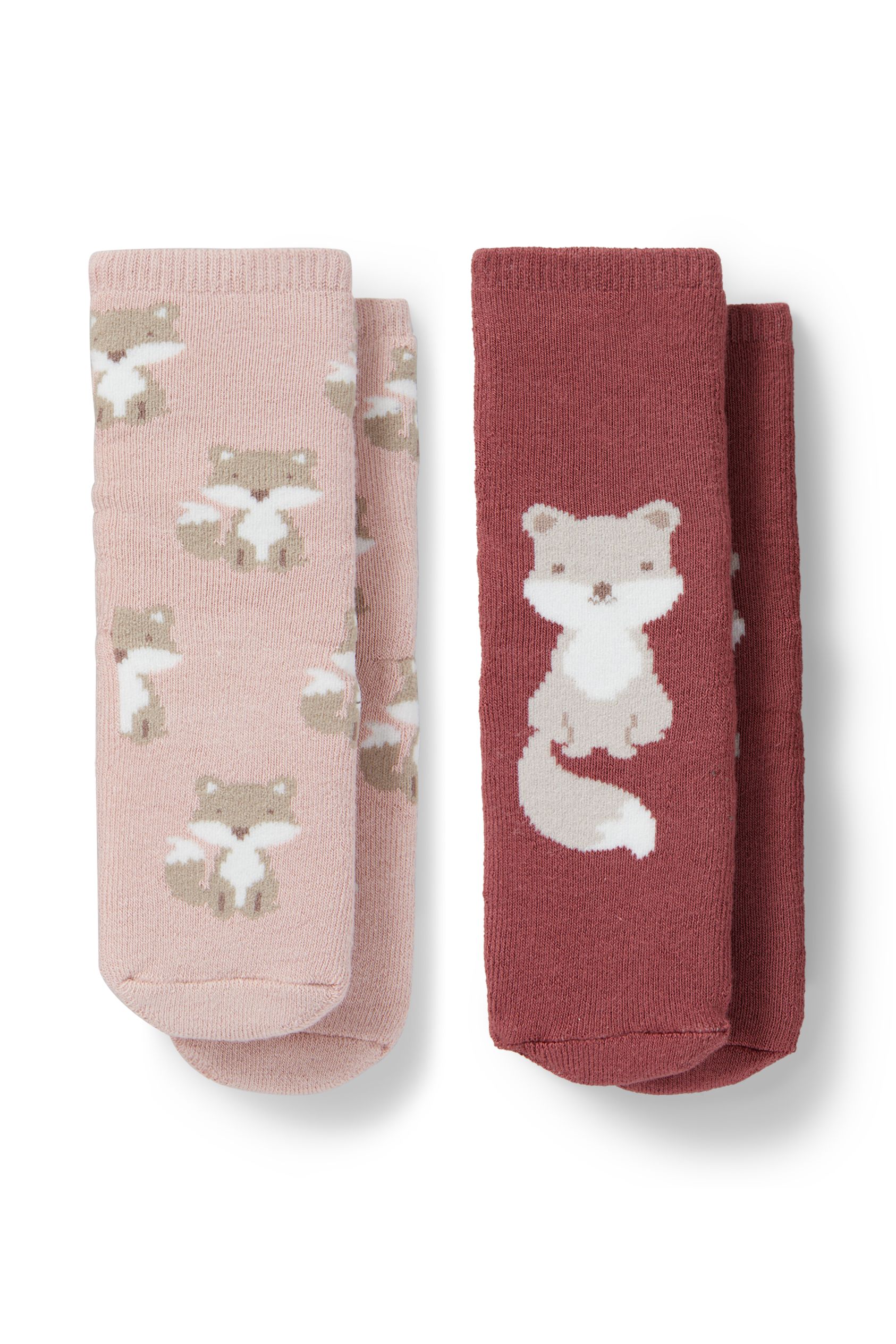 Multipack of 2 - fox - baby non-slip socks with motif