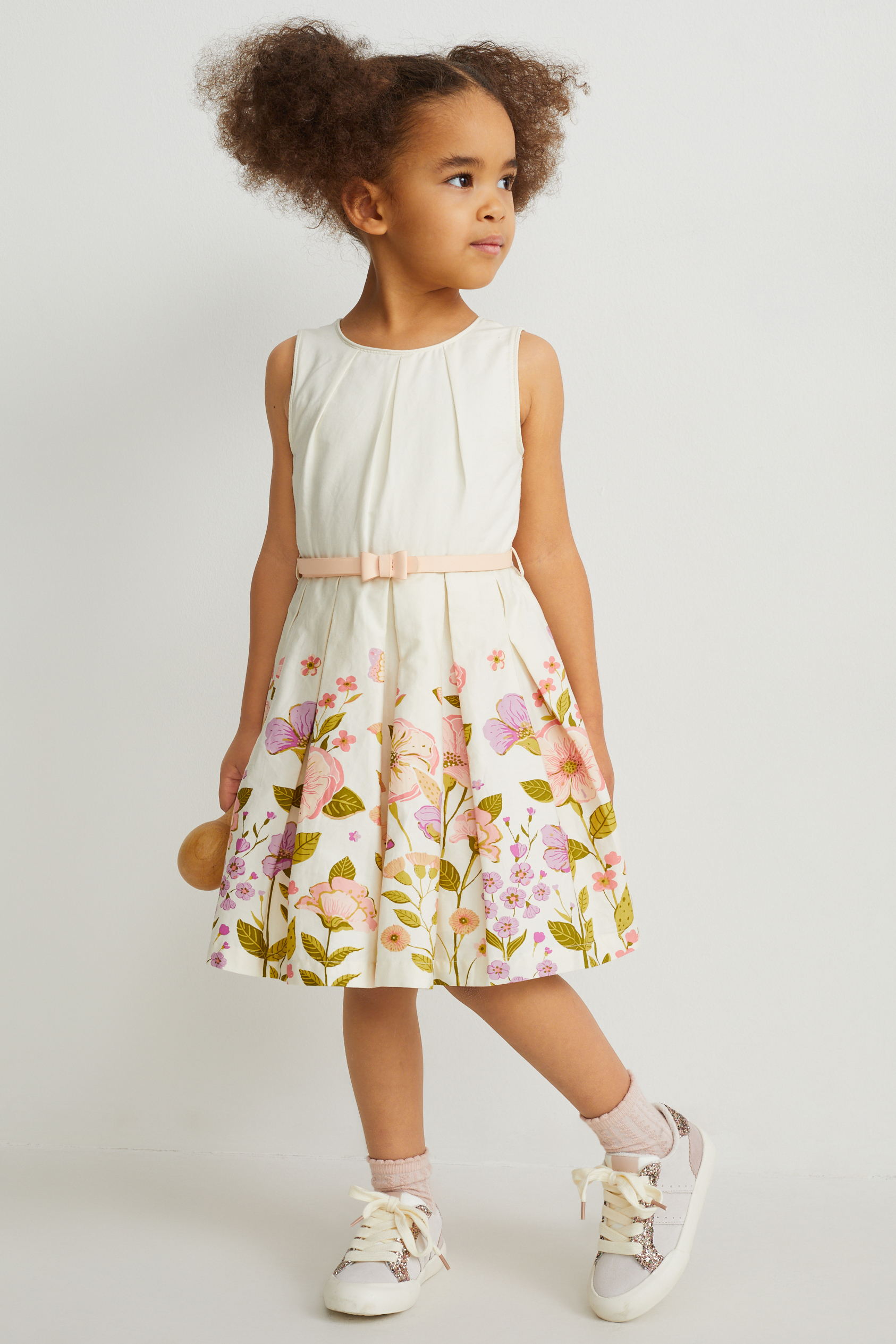 Dress with belt - partywear - floral