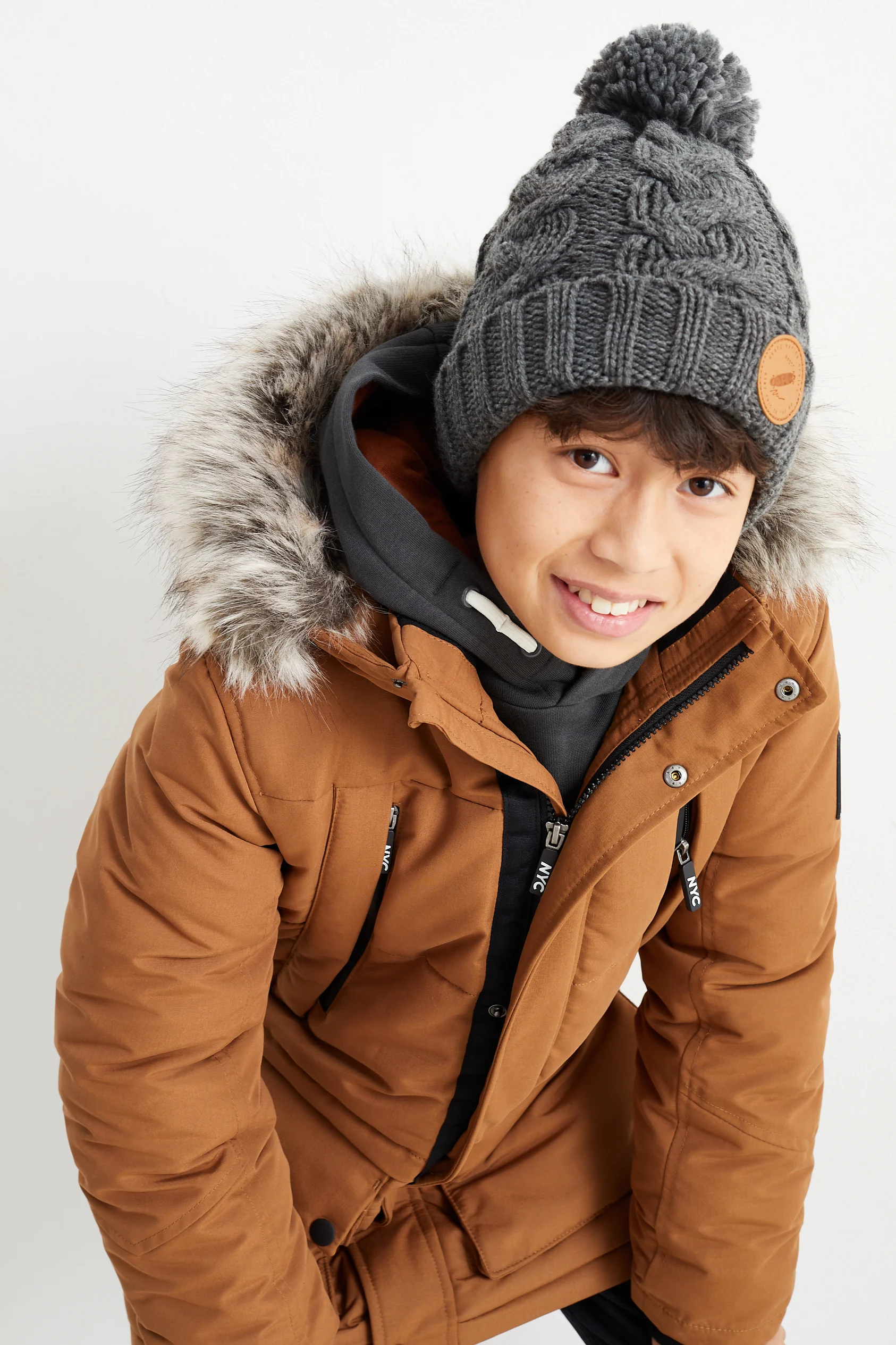 Knitted hat - cable knit pattern